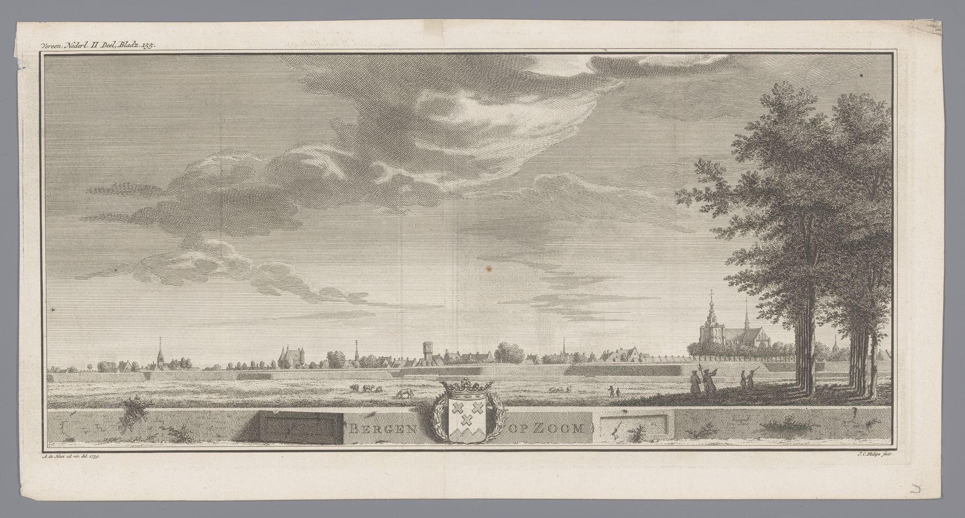 Gezicht op Bergen op Zoom by Jan Caspar Philips