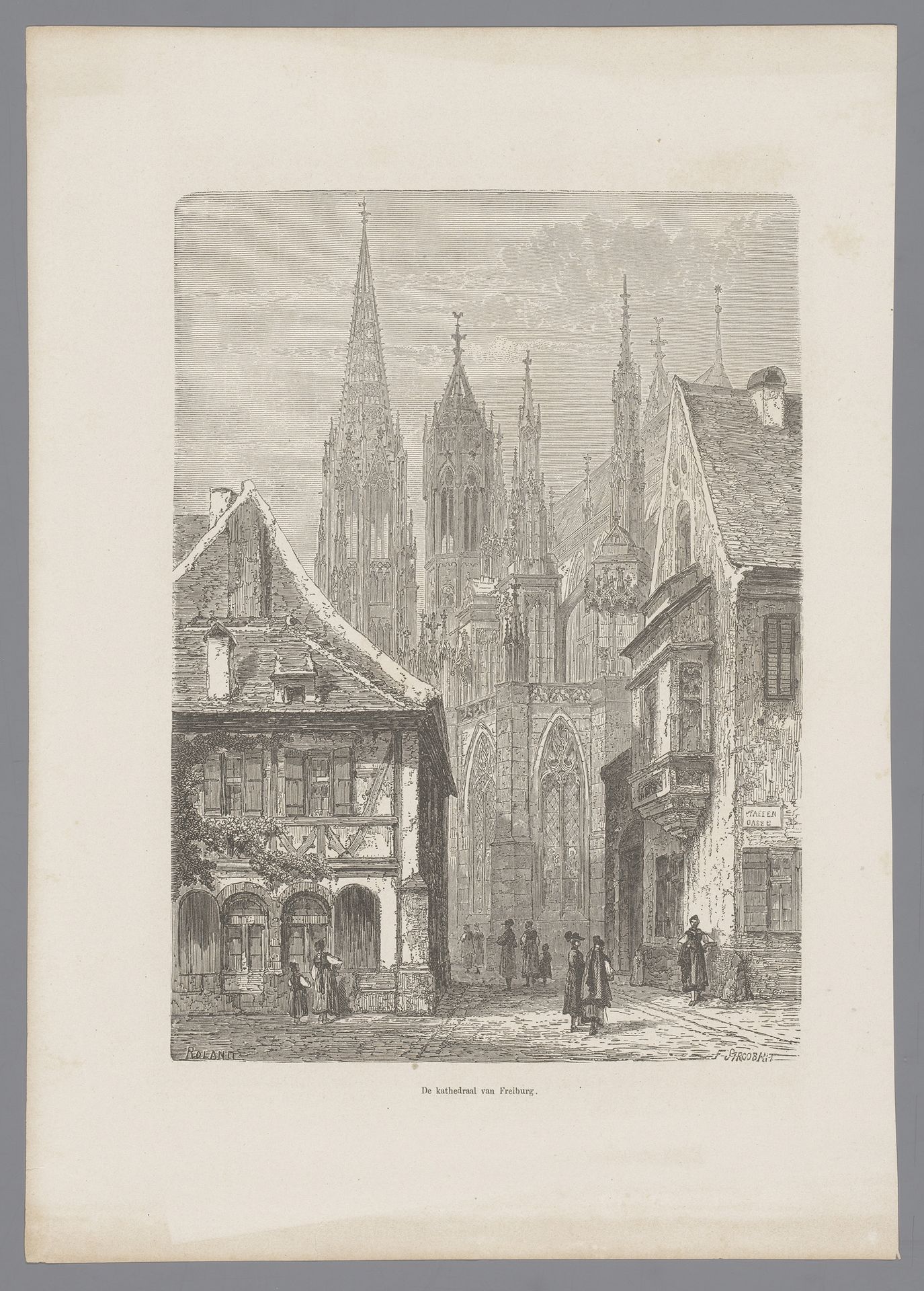 Gezicht op het Munster van Freiburg by François Stroobant