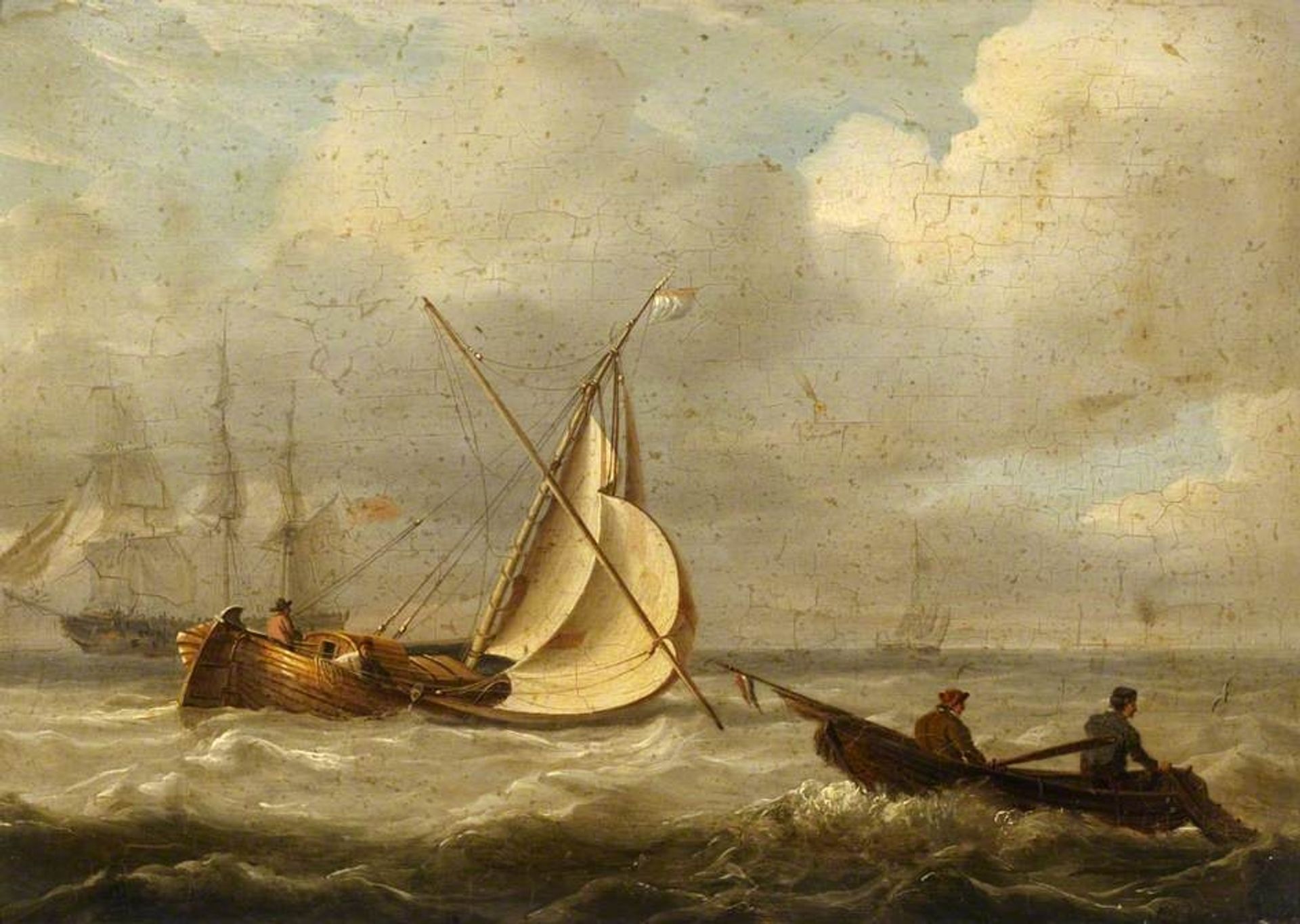 Fishing Boats in a Breeze by Charles Martin Powell