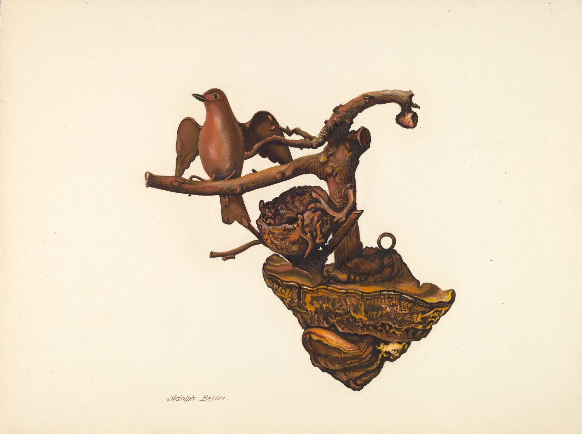 Carved Bird and Nest by Adolph Beilin