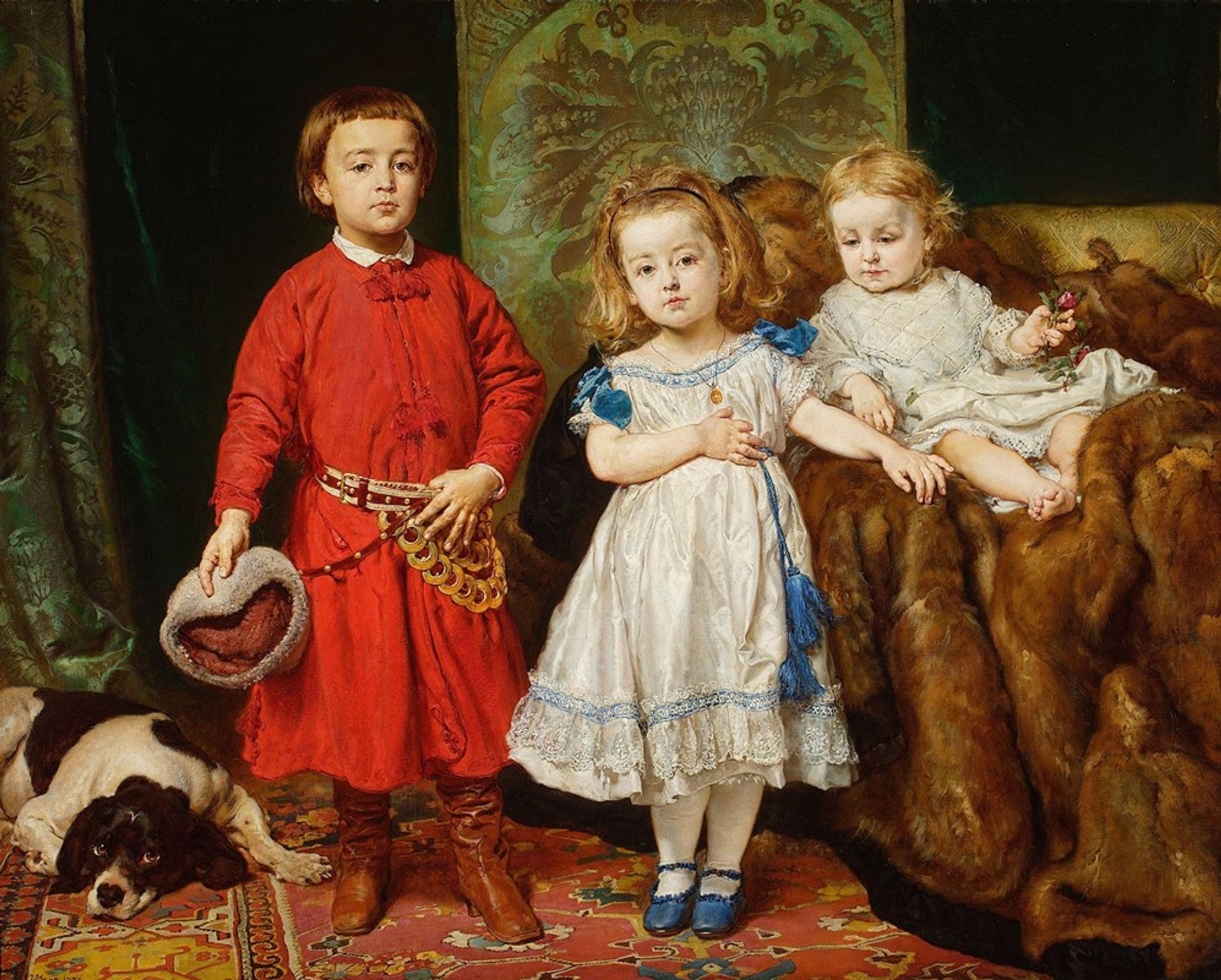 Portrait of artist’s three children, Tadeusz, Helena and Beata by Jan Matejko