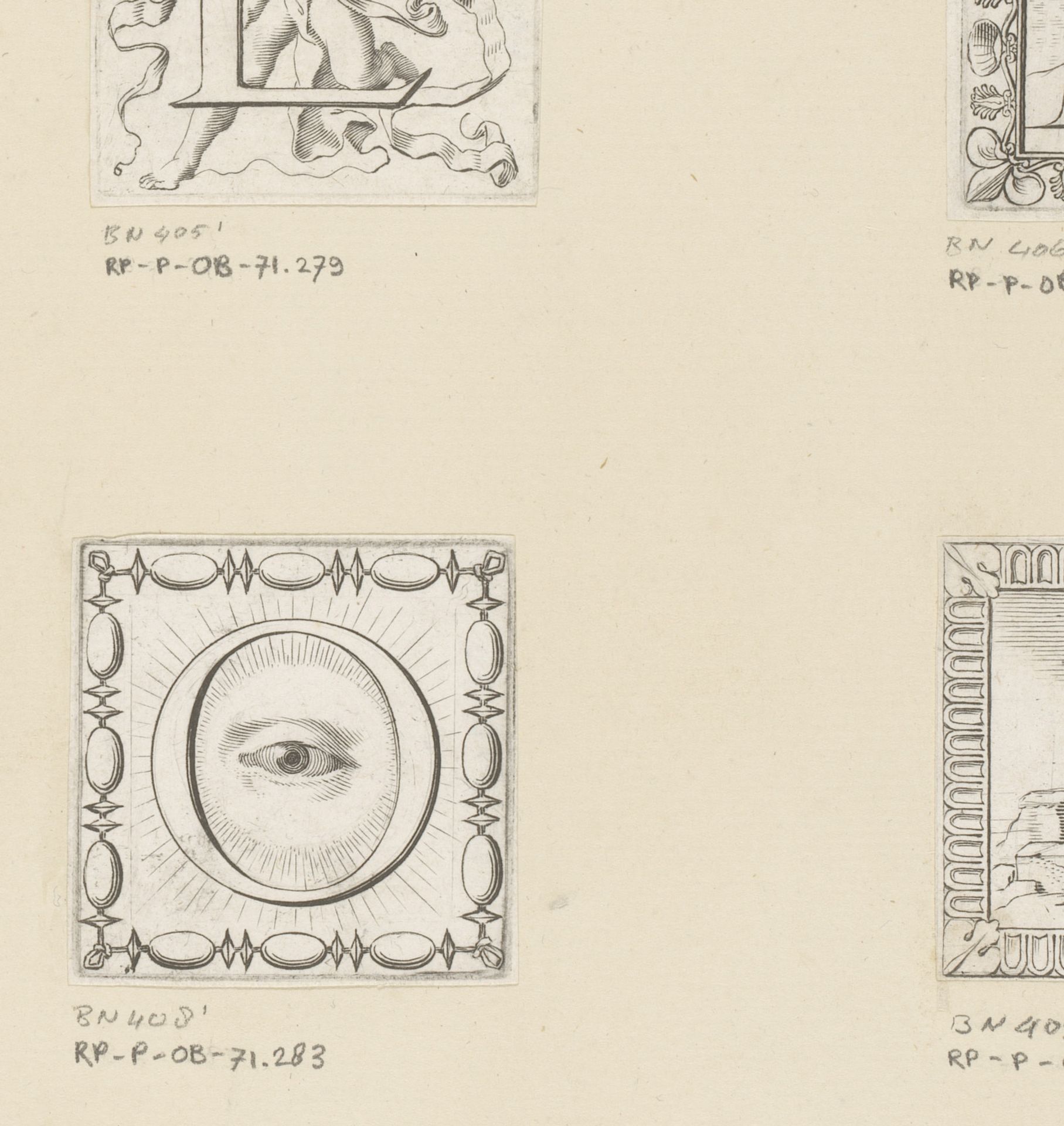 Letter O met een oog (Oculus) by Claude Mellan