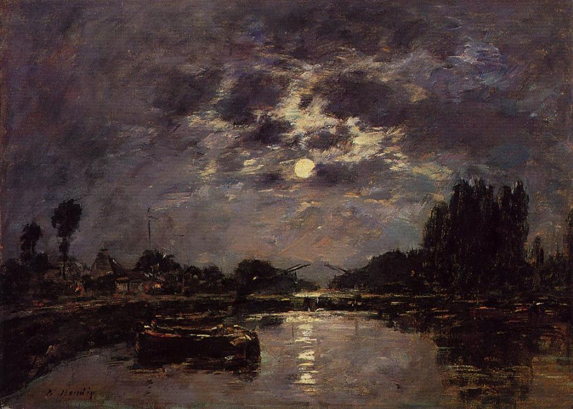 The Effect of the Moon by Eugène Boudin