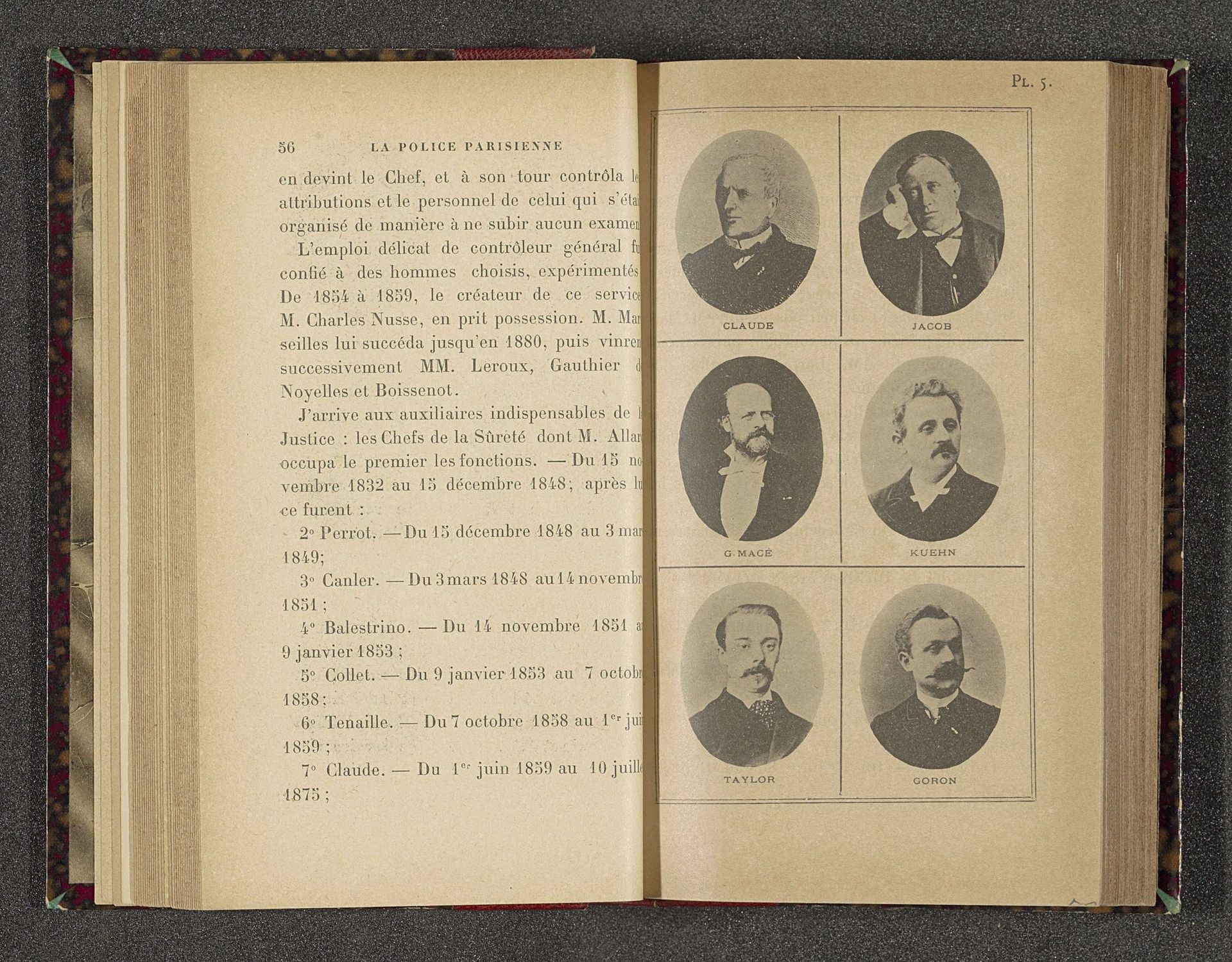 Zes portretten van hoofden van veiligheid bij de Parijse politie by Anonymous