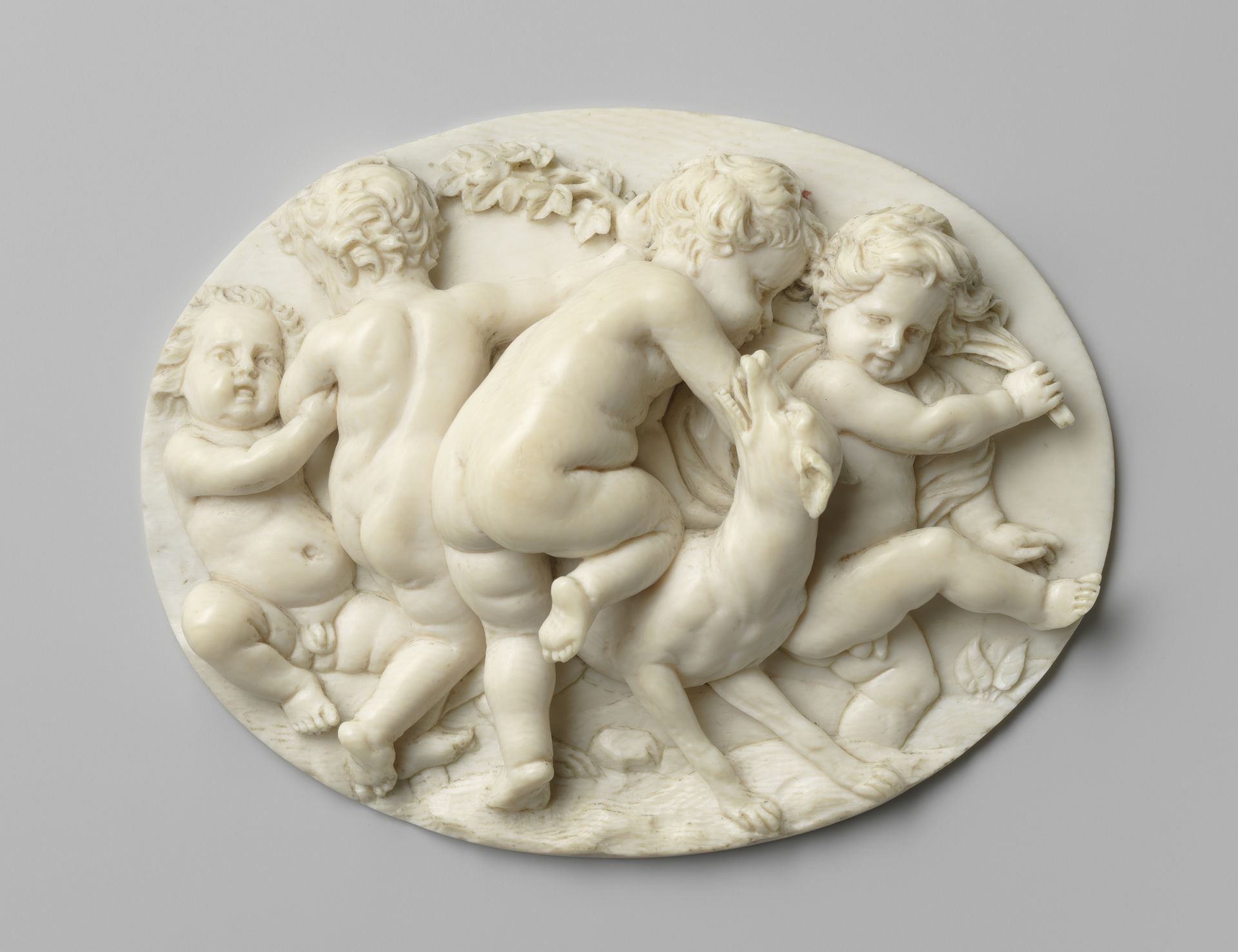 Putti in a Circle Dance with a Dog by Gabriel Grupello