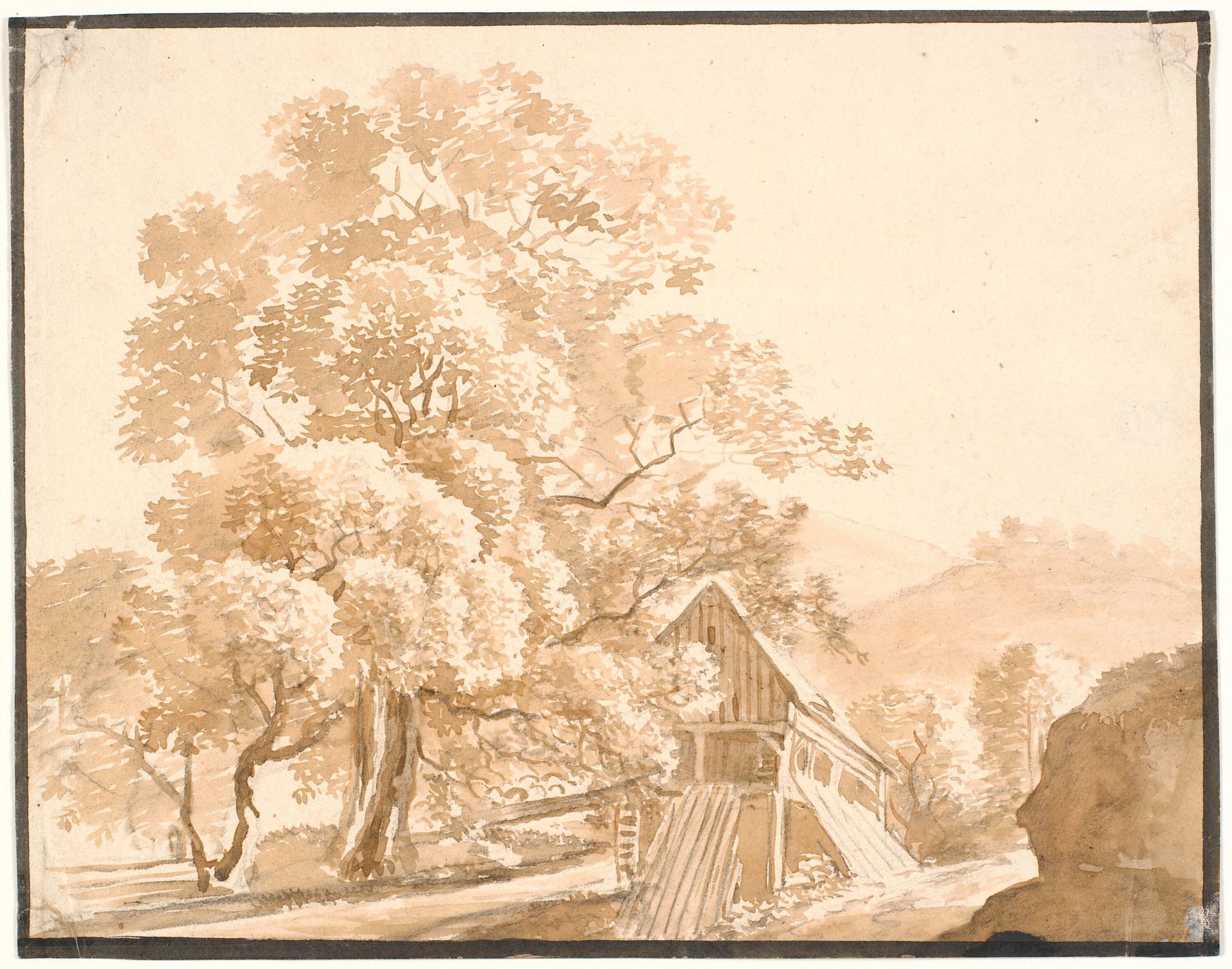 En mølle ved Lausanne by J.P. Møller