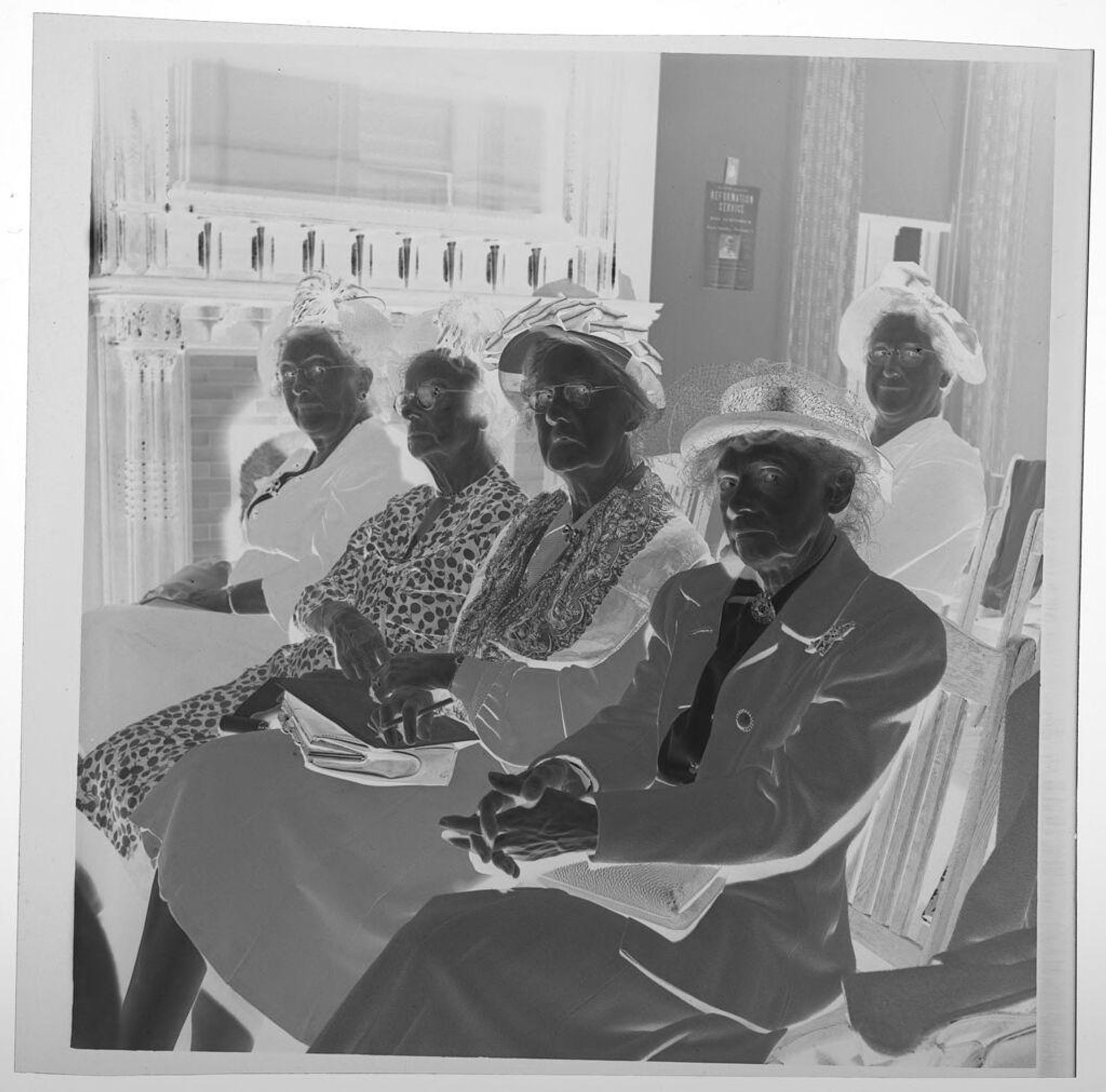 Untitled (five seated woman at DAR meeting) by Jack Gould