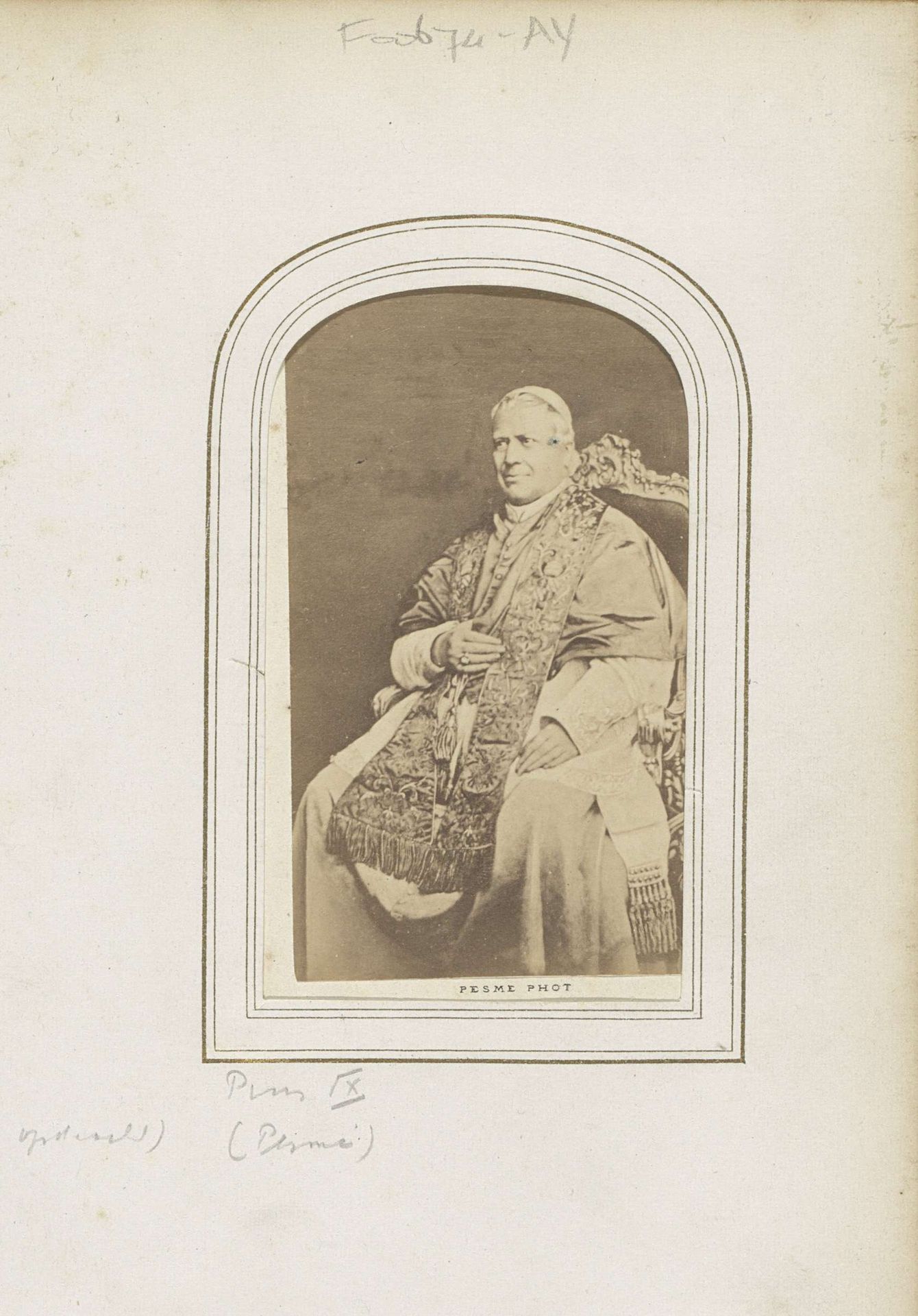 Portret van paus Pius IX by Paul Emile Pesme