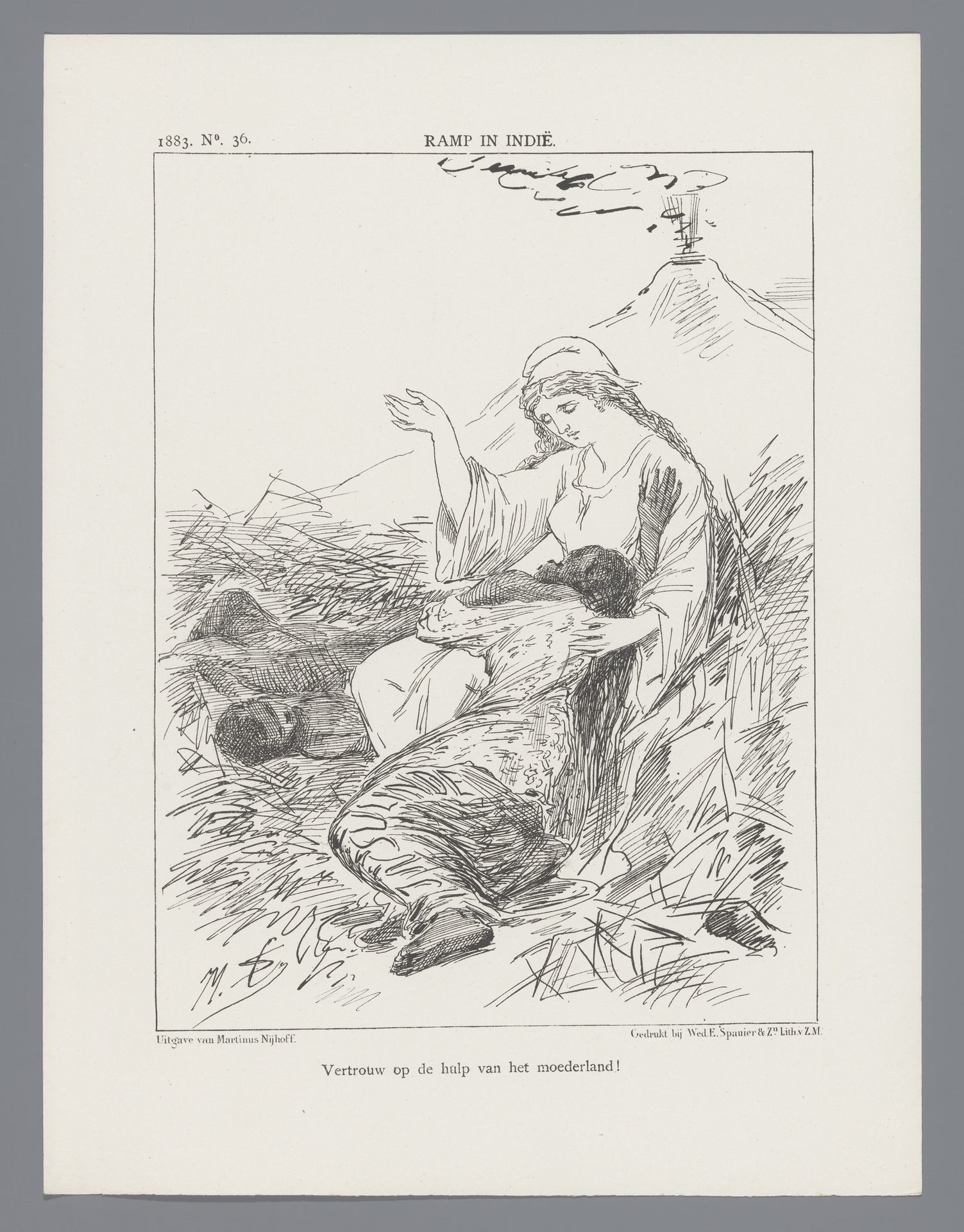 Nood in Indië na de vulkaanuitbarsting van 1883 by Johan Michaël Schmidt Crans