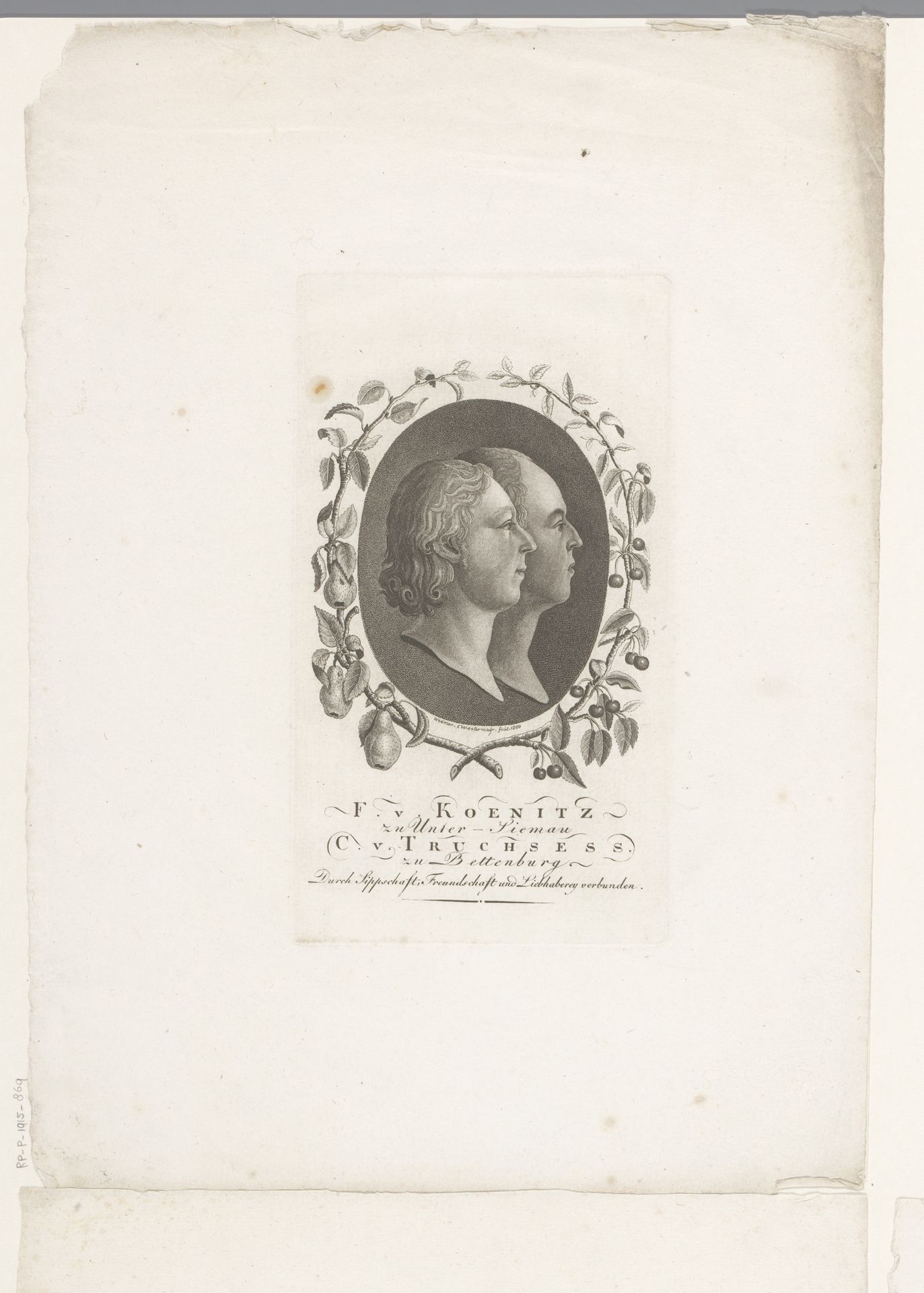 Dubbelportret van Christian Ferdinand von Könitz en Christian Truchseß von Wetzhausen by Konrad Westermayr