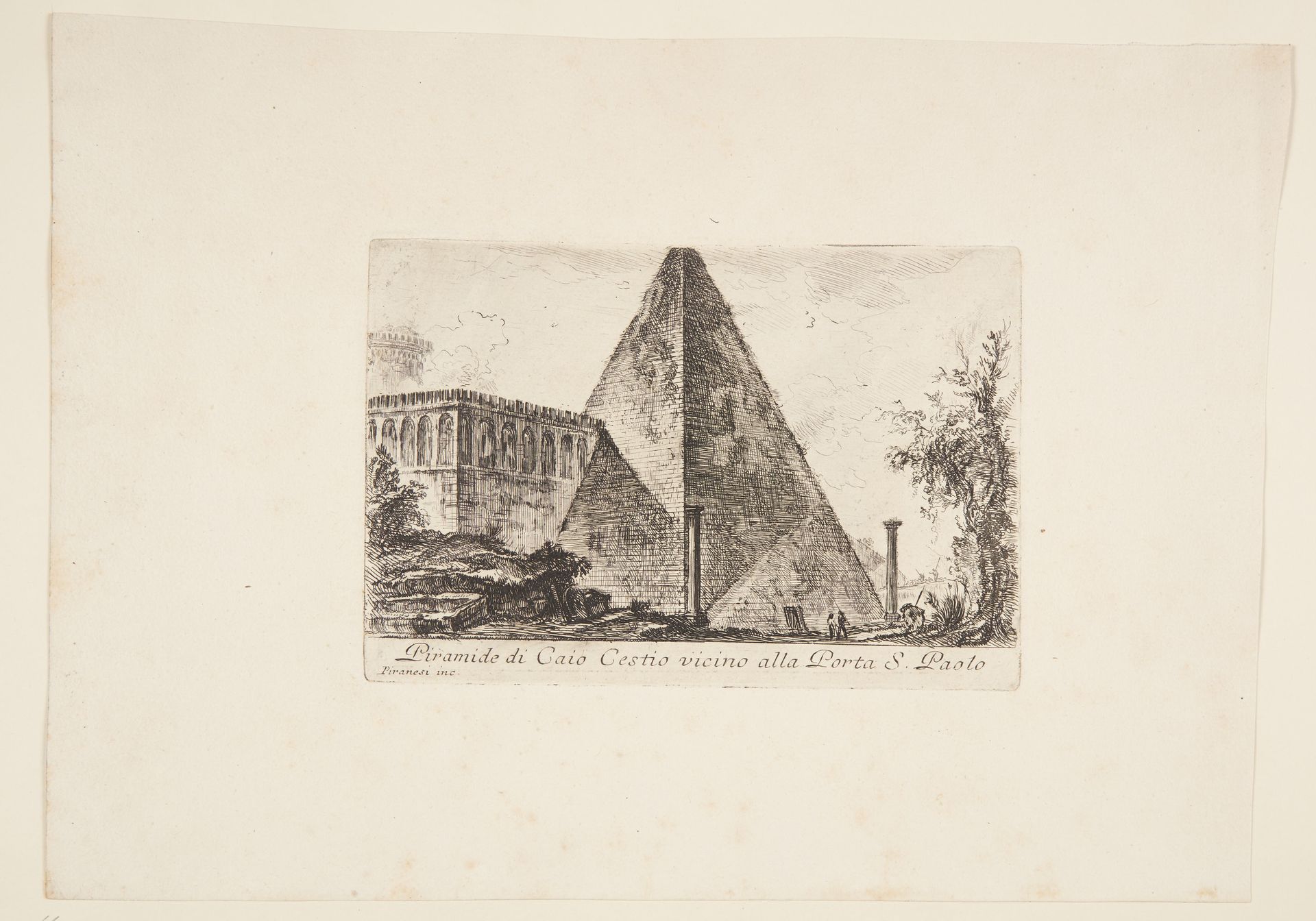 Pyramid of Gaius Cestius near Porta S. Paolo by Giovanni Battista Piranesi