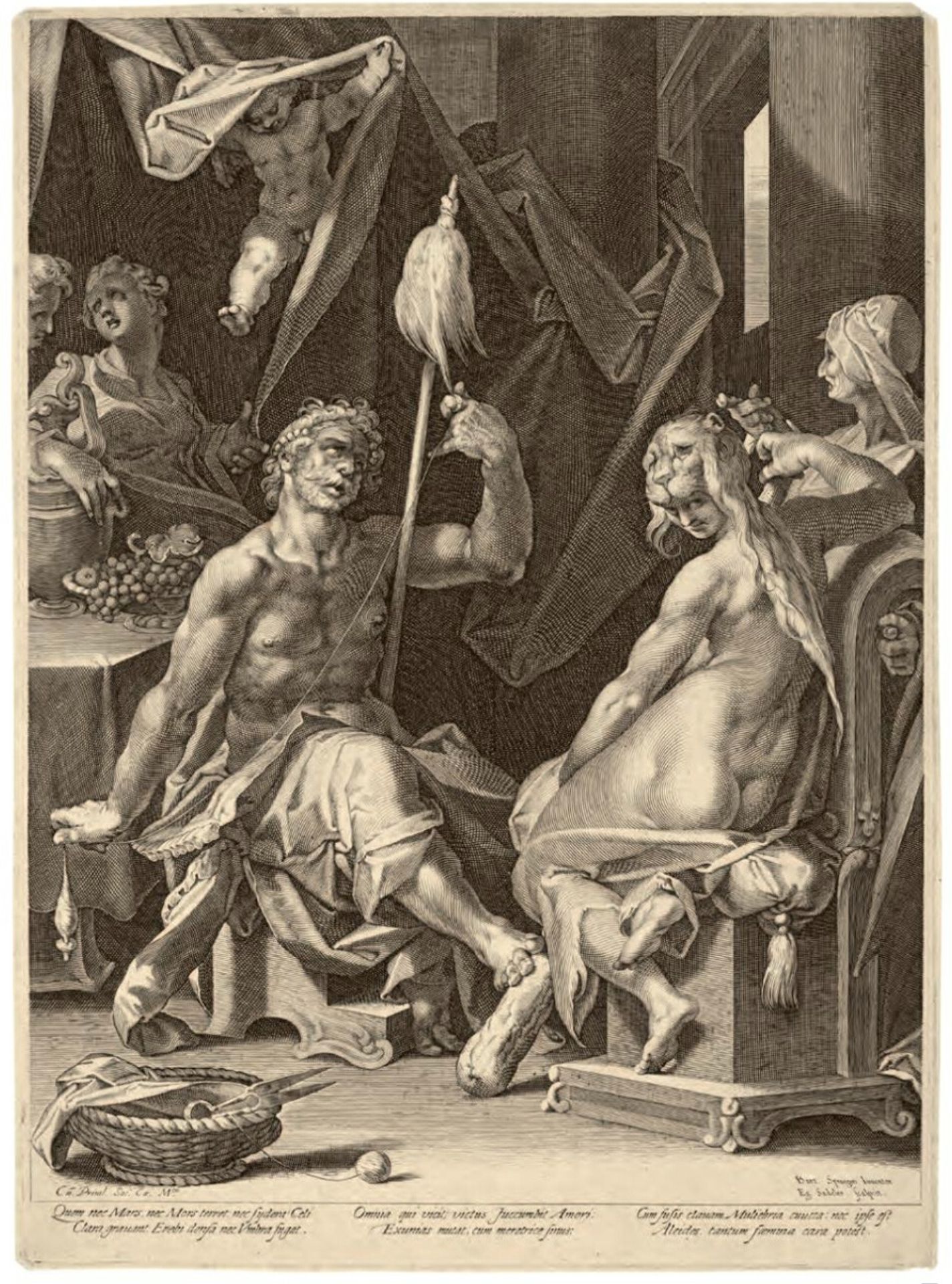 Hercules and Omphale by Aegidius Sadeler II
