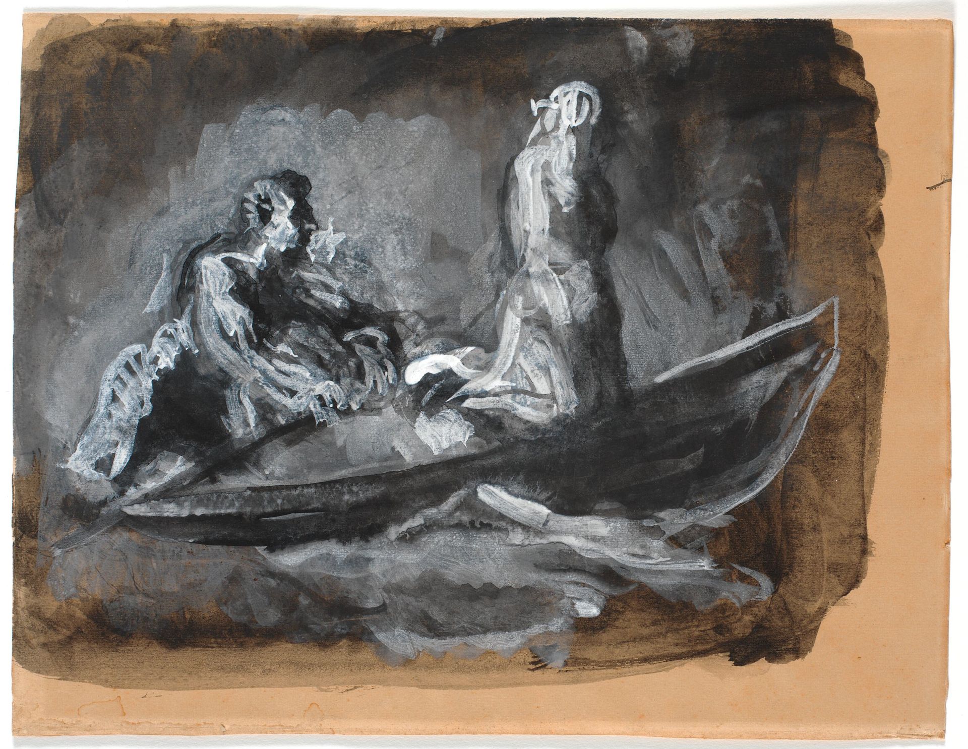 Charons båd. Psyke føres over Styx by Oluf Hartmann
