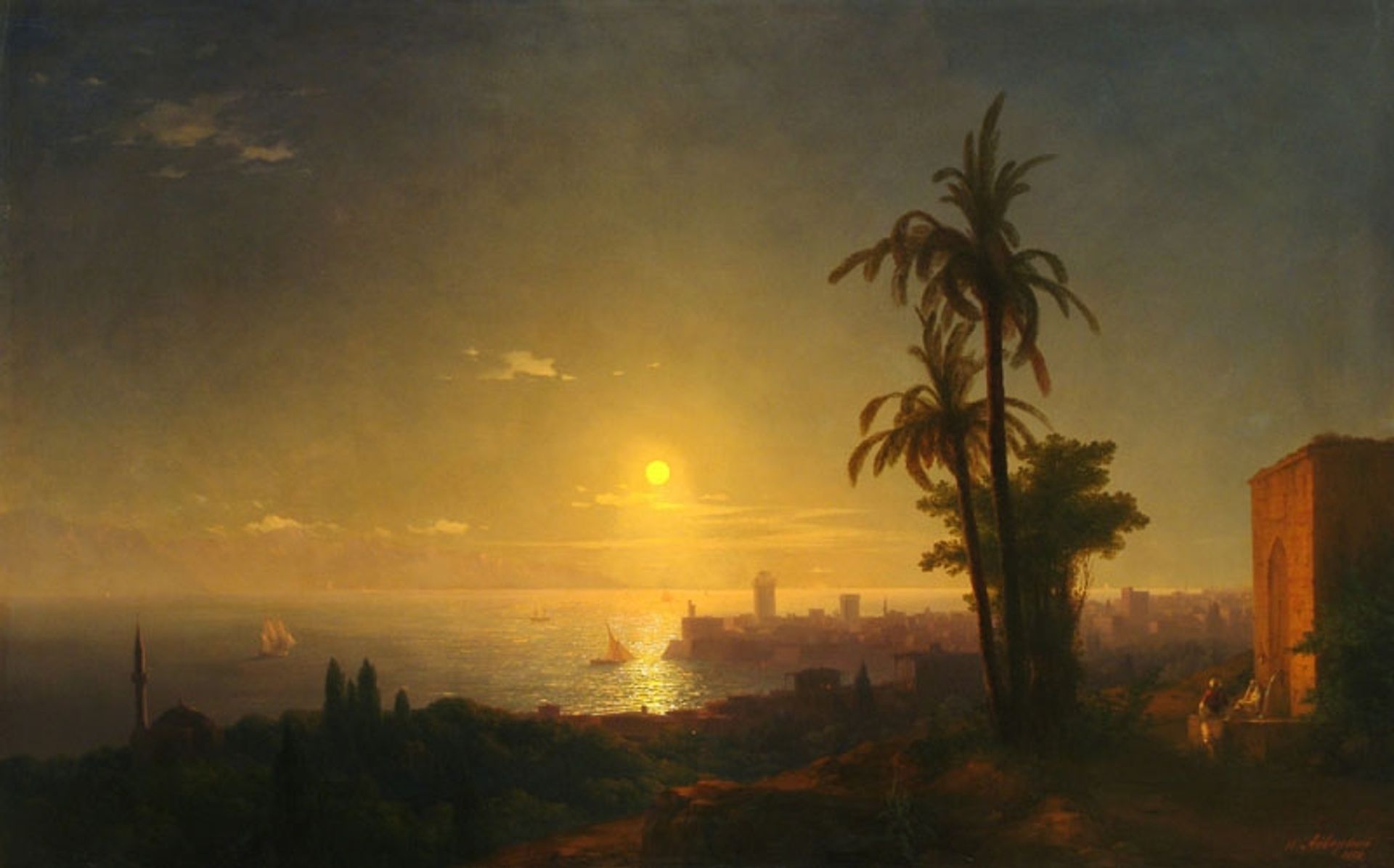 Night at the Rodos island by Ivan Konstantinovich Aivazovsky