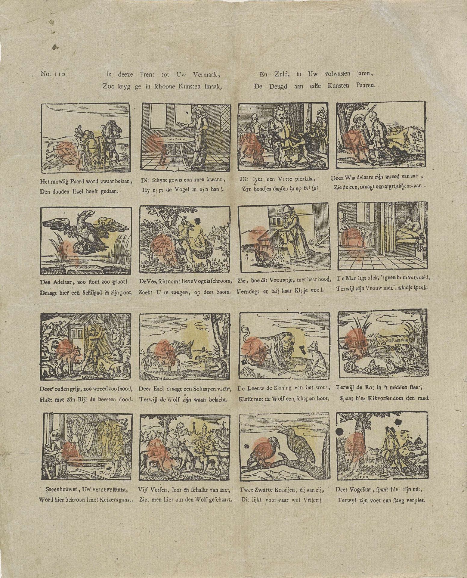 Is deeze prent tot uw vermaak, / Zoo kryg ge in schoone kunsten smaak, / En zuld, in uw volwassen jaren, / De deugd aan edle kunsten paaren by Jacobus Thompson