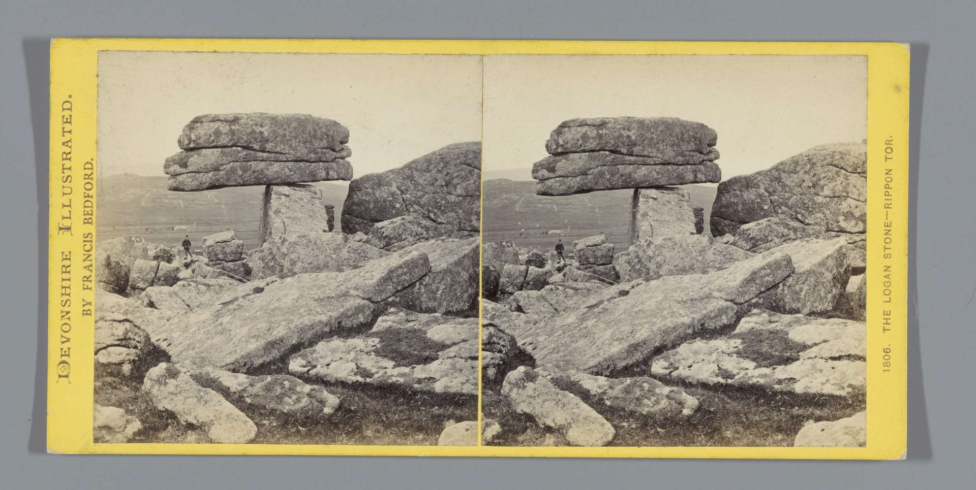 Logan Stone op Rippon Tor nabij Lustleigh by Francis Bedford