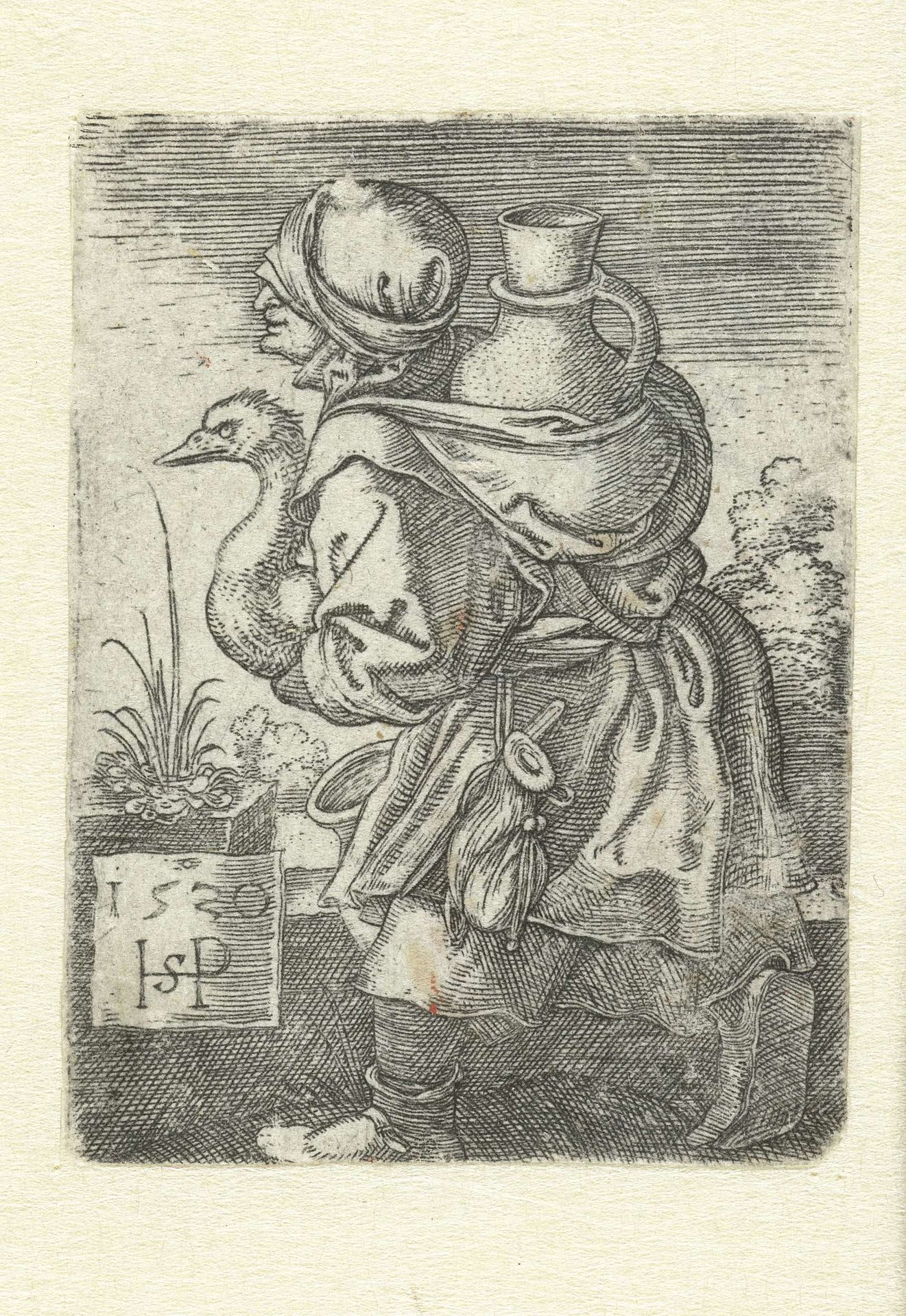 Boerin op weg naar de markt by Sebald Beham