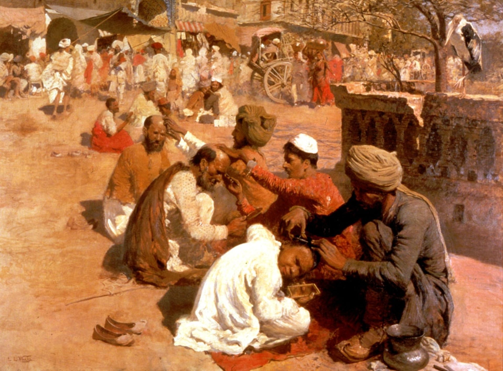 Indian Barbers Saharanpore by Edwin Lord Weeks