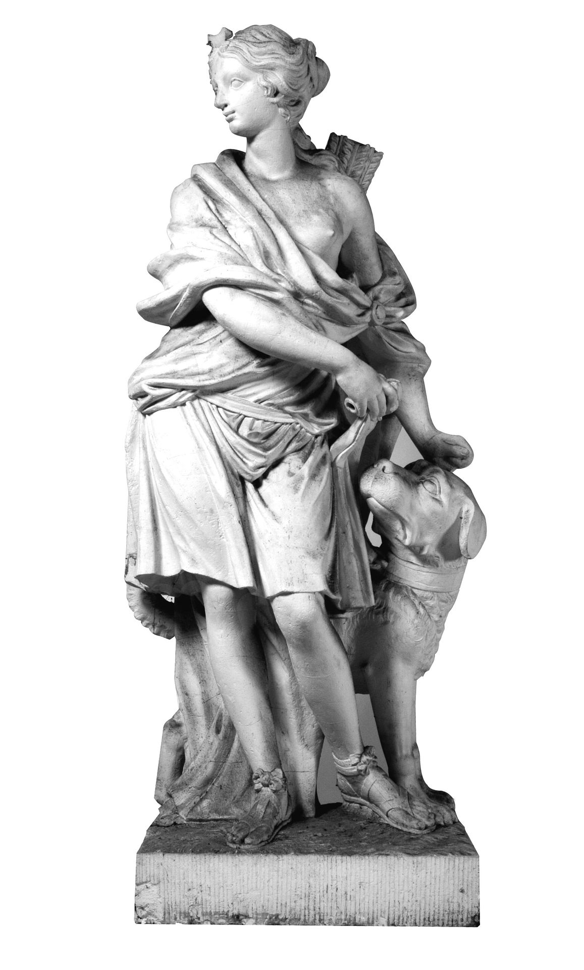 Diana, halvt draperet, fulgt af sin hund by S.C. Stanley