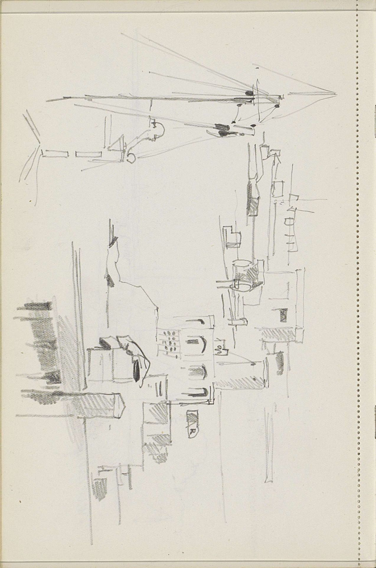 Mast van een zeilschip by Cornelis Vreedenburgh