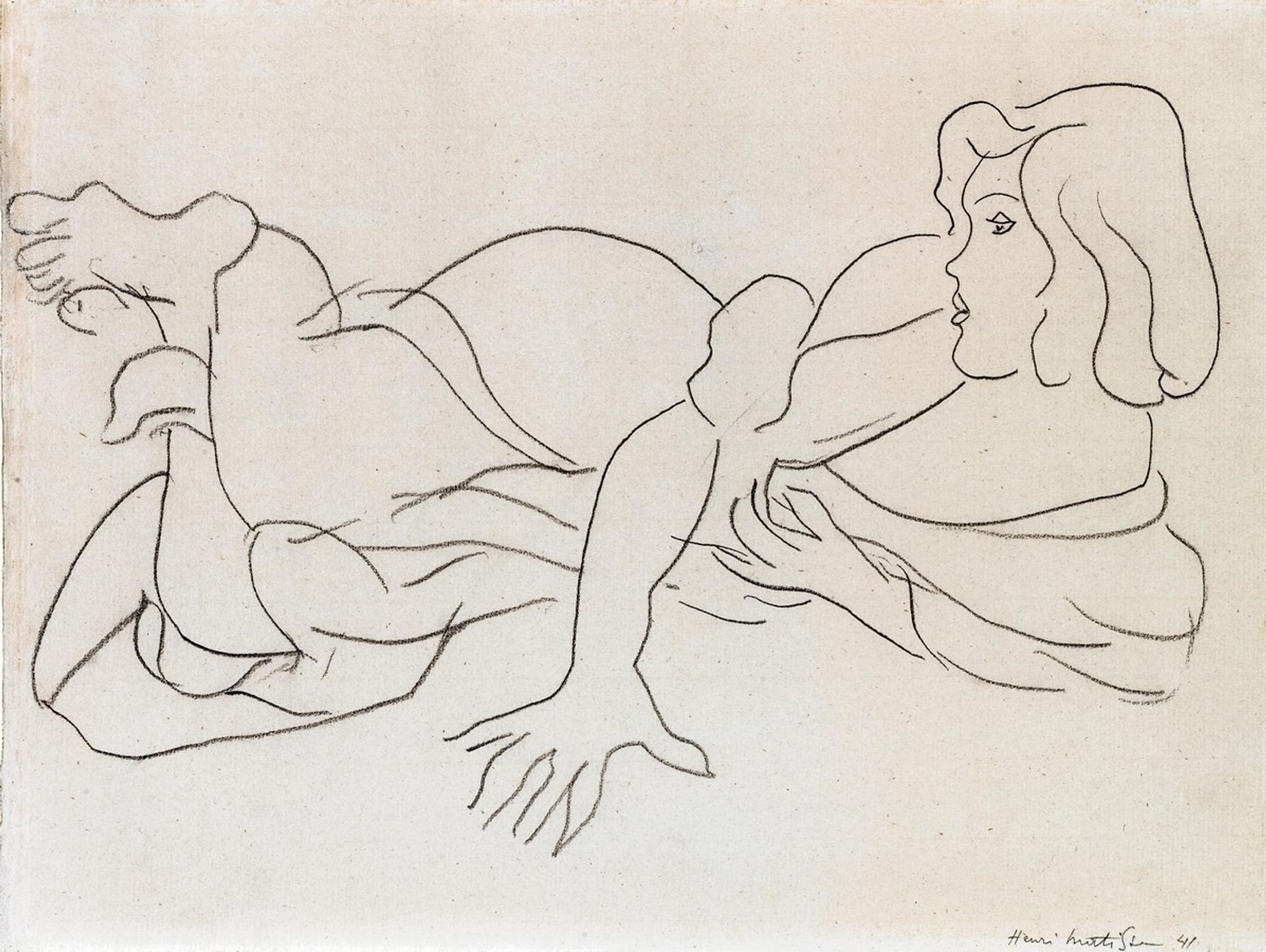 Jeune femme allongée by Henri Matisse