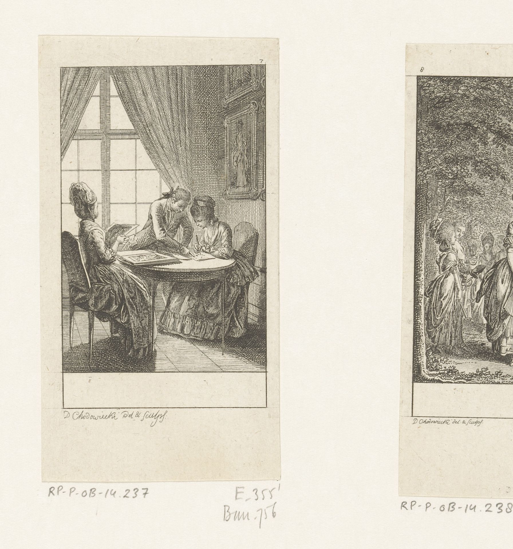 Tekenende dames by Daniel Nikolaus Chodowiecki
