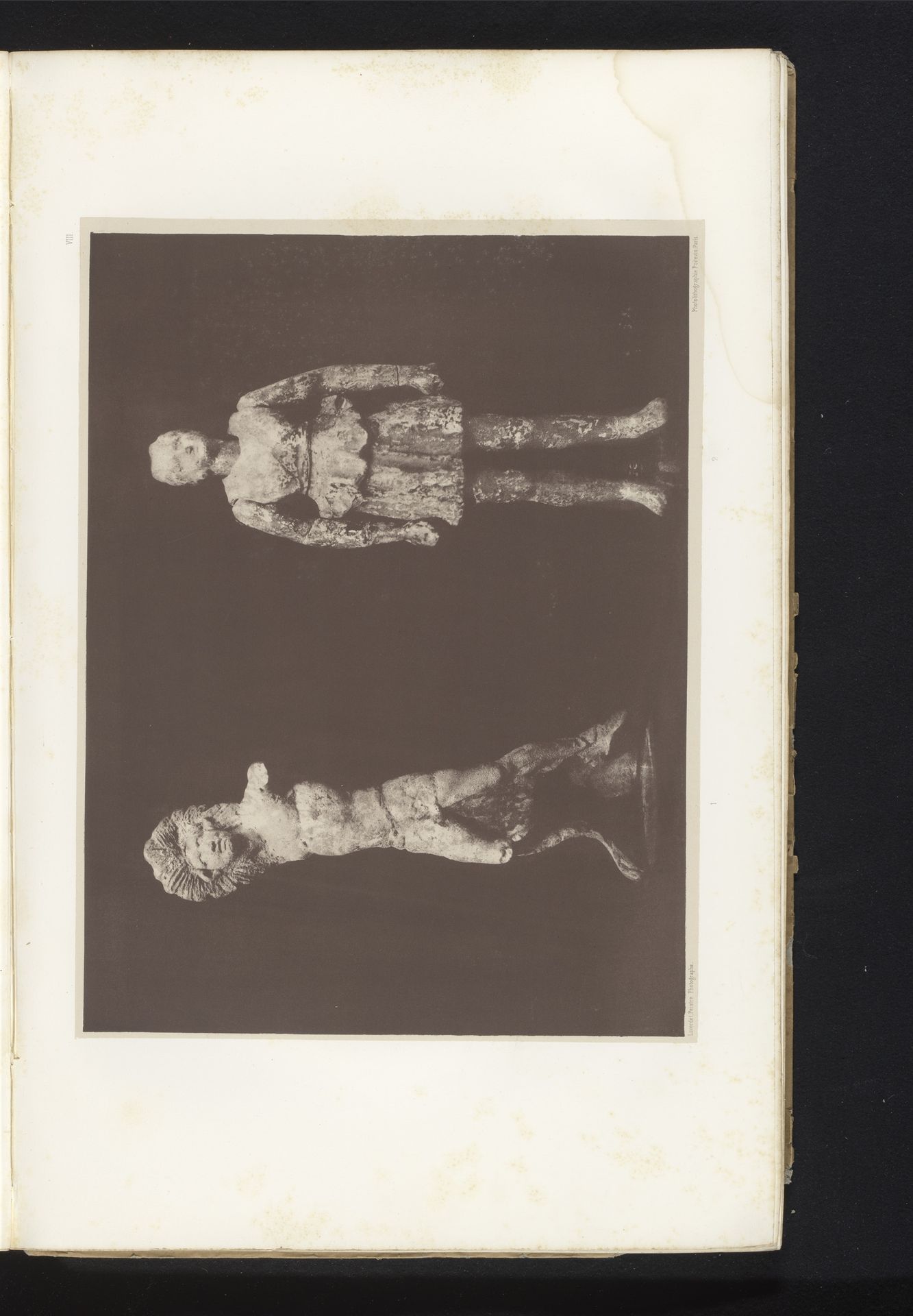 Twee terracotta sculpturen van Charon en Diana by Marcel Gustave Laverdet