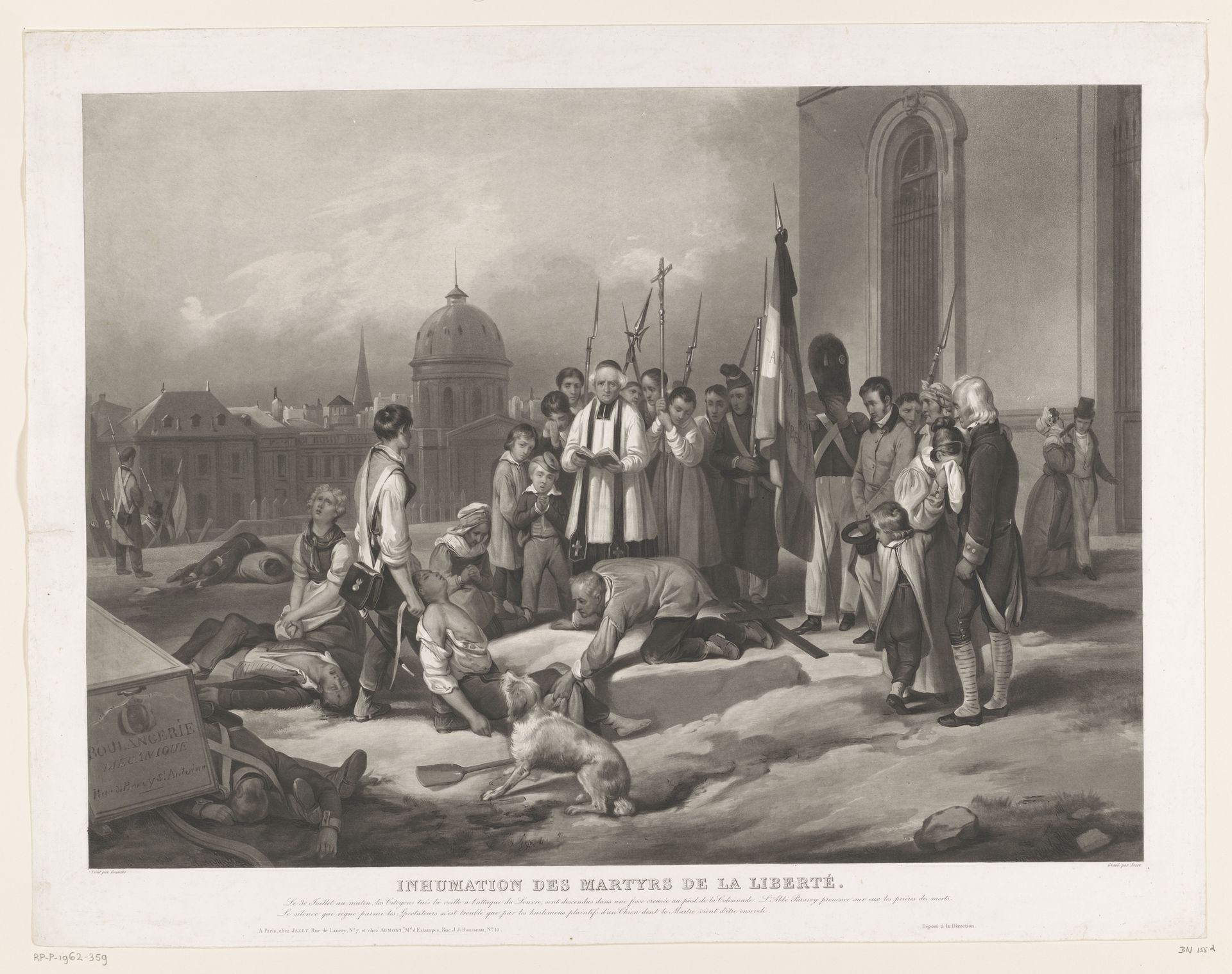 Begrafenis van slachtoffers van de Julirevolutie by Jean Pierre Marie Jazet