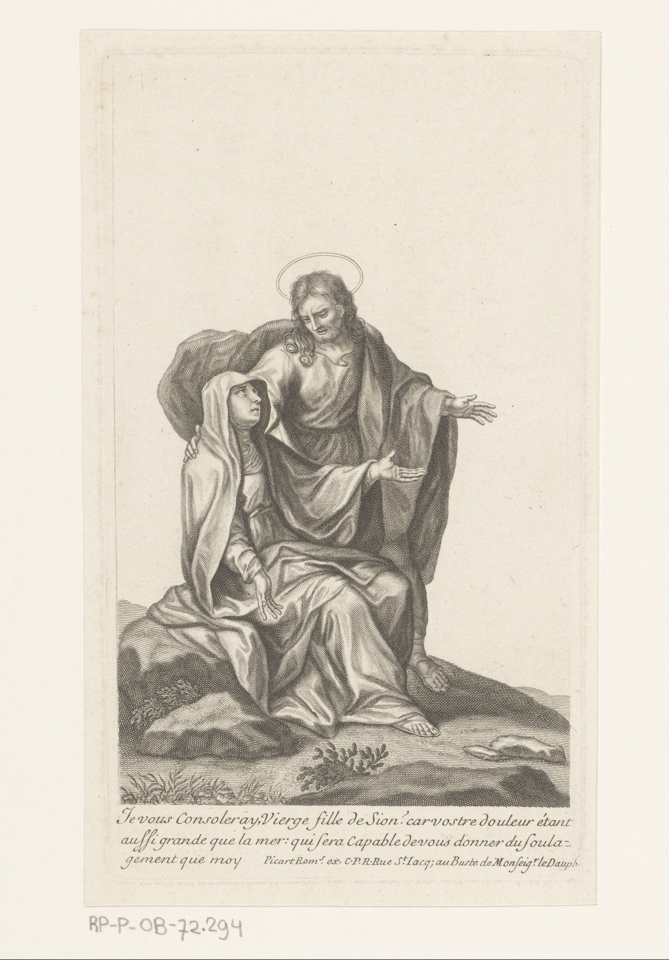 Christus troost Maria by Etienne Picart