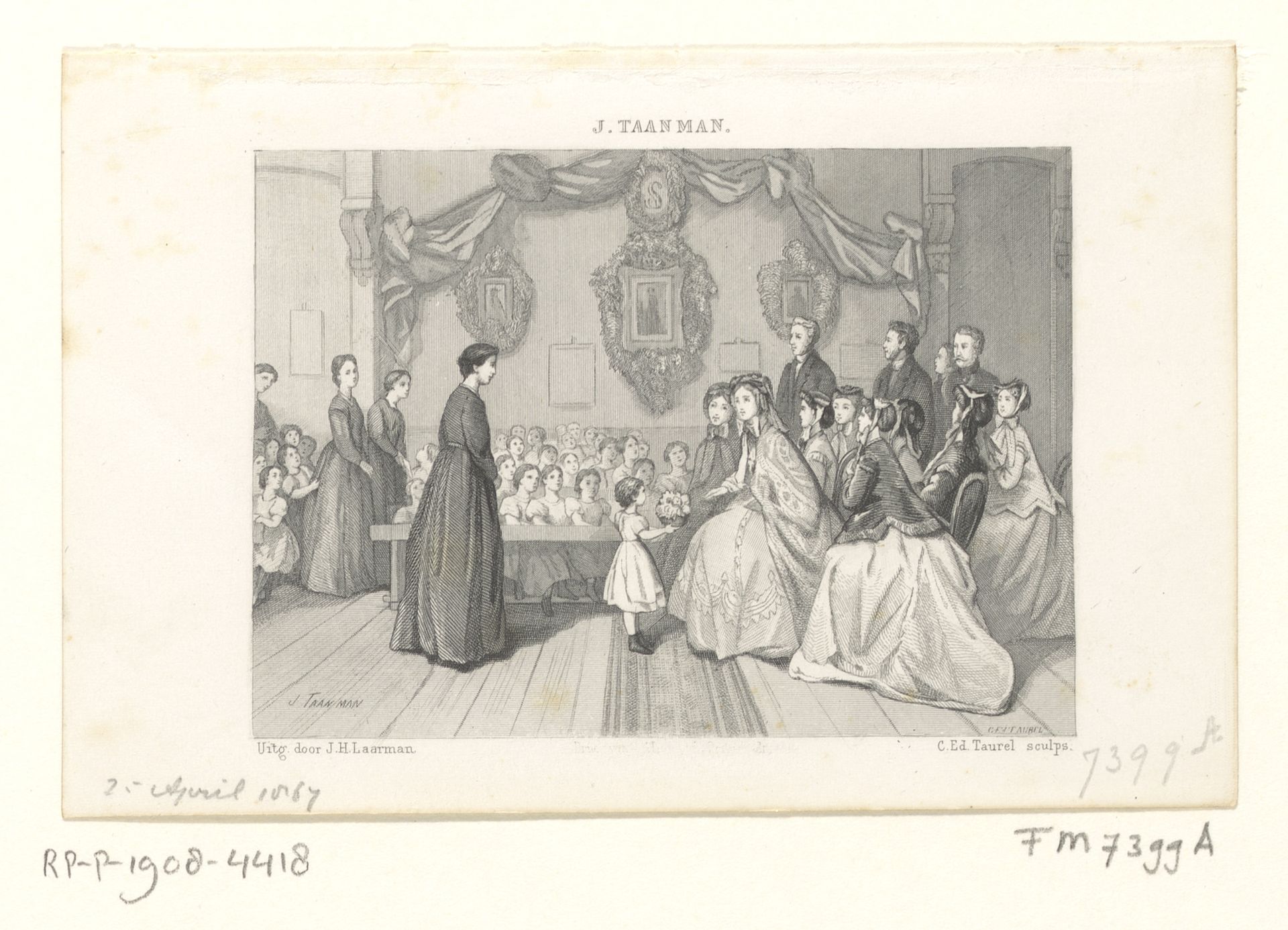 Koningin Sophia bezoekt de Bewaarschool Sophia te Amsterdam, 1867 by Edouard Taurel