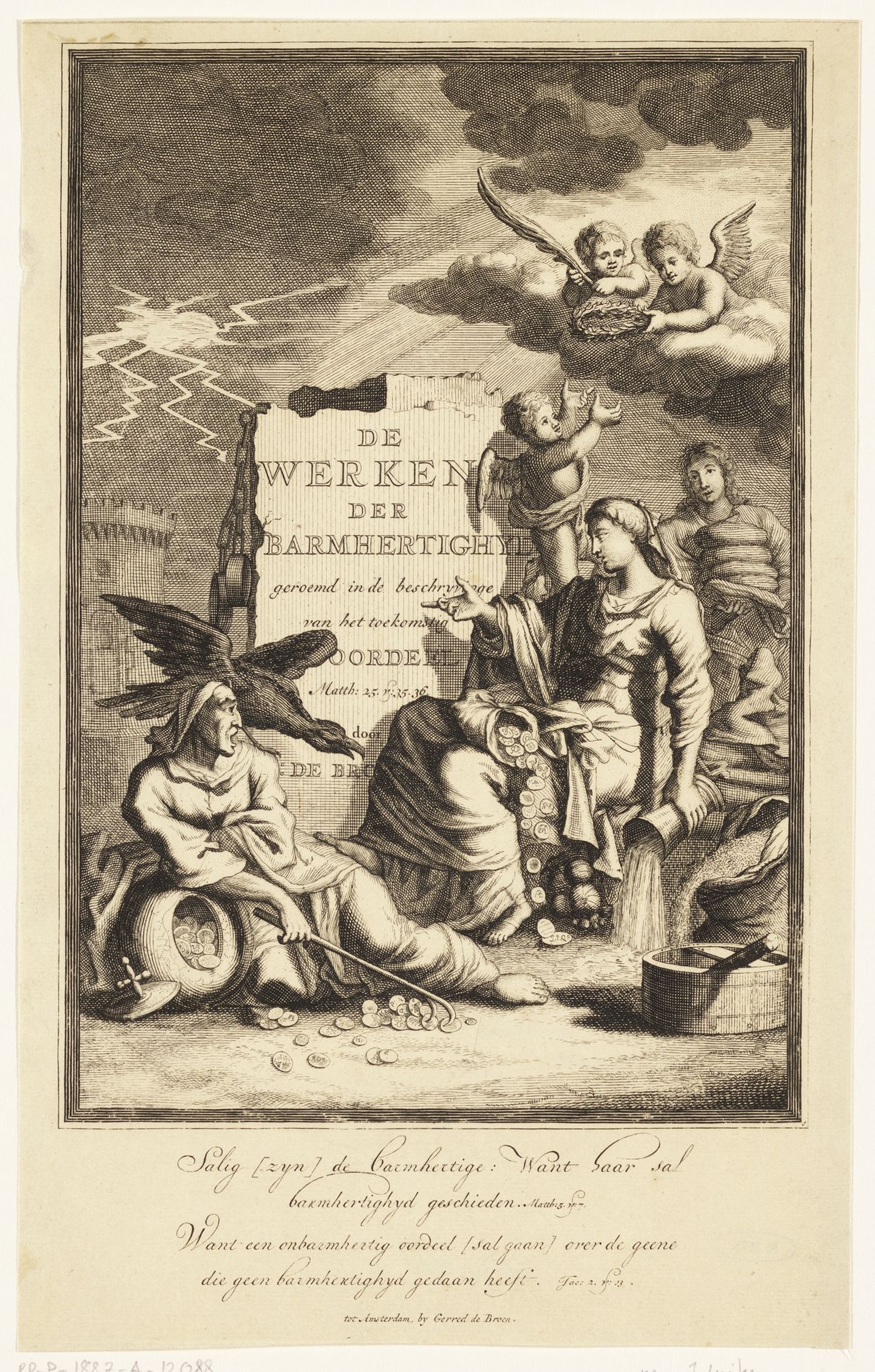 Vrijgevigheid verstoot Gierigheid by Gerrit de (I) Broen
