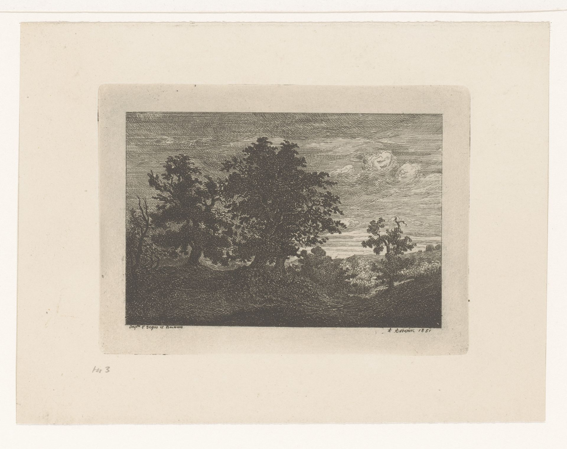 Landschap met drie bomen by Antoine Severin