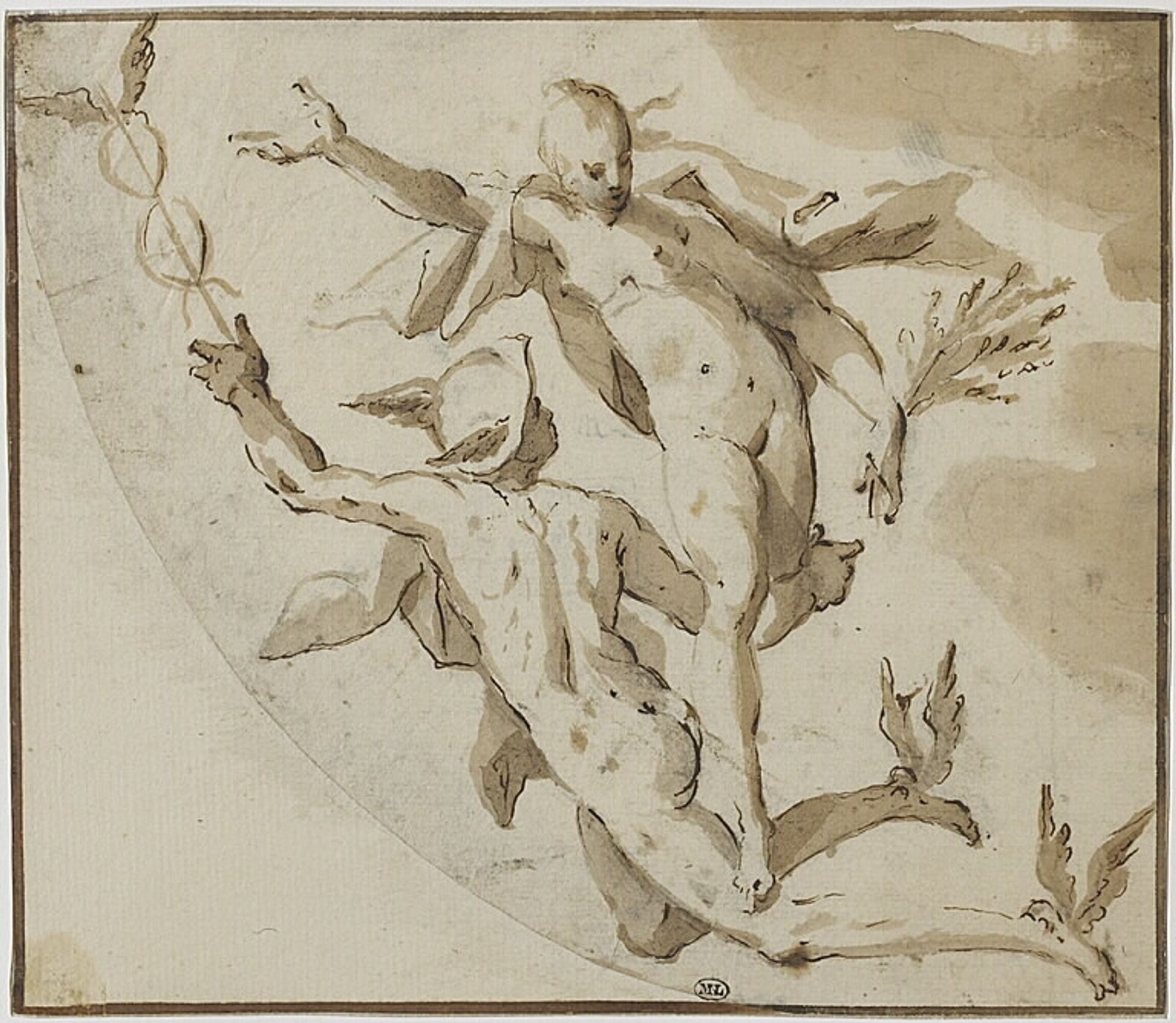 Mercury and Ceres flying through the air by Hans von Aachen