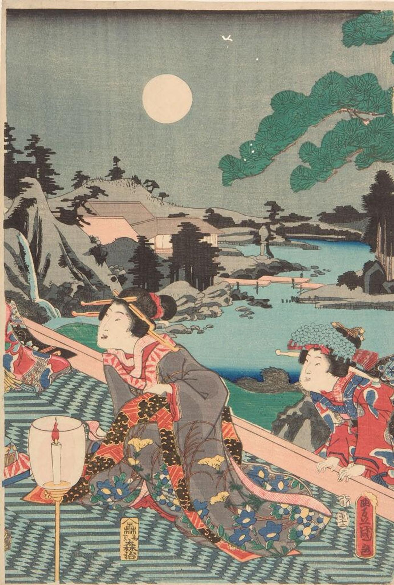 Moon at Genji's Villa (Genji bessÅ no tsuki) by Utagawa Kunisada