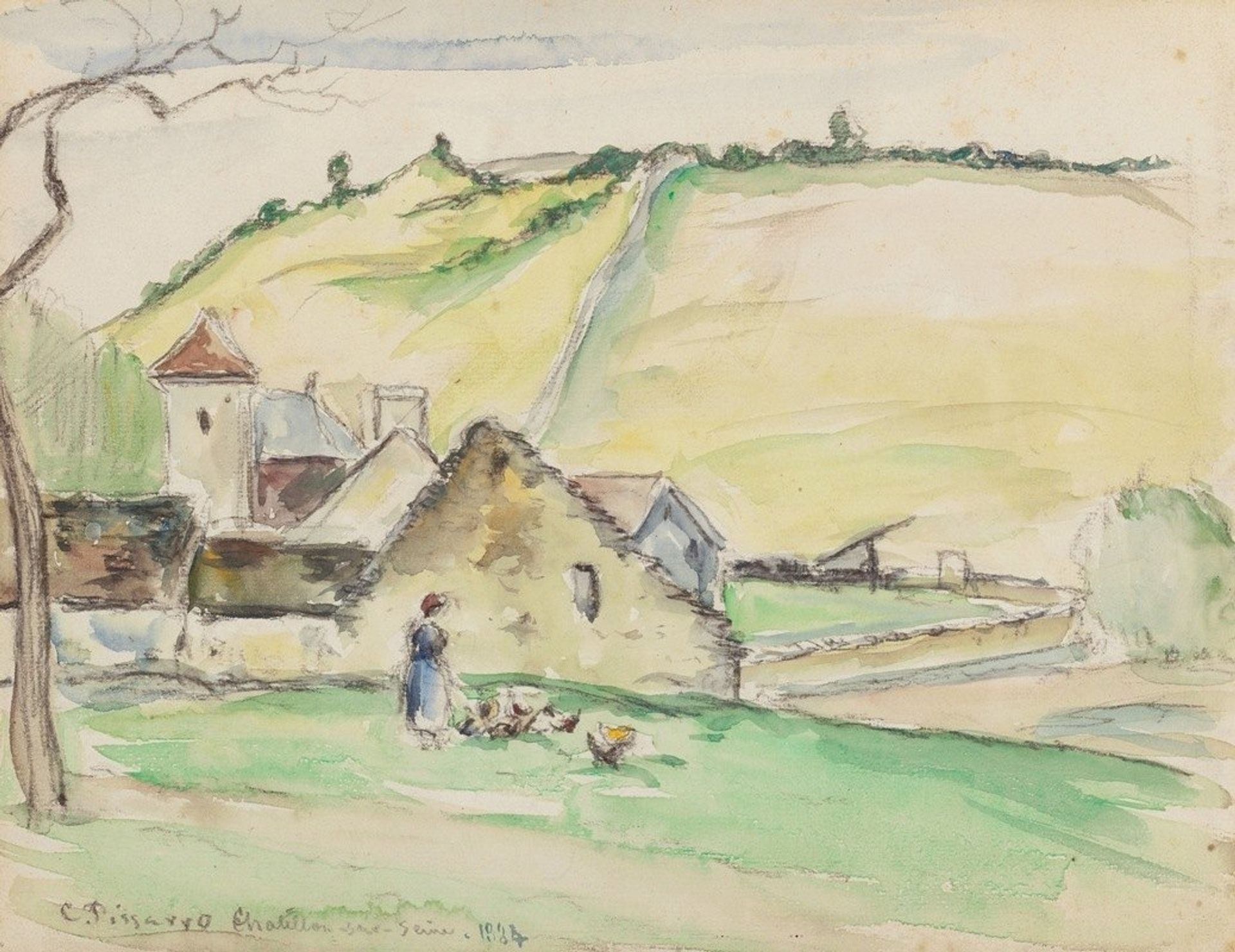 La ferme à Châtillon-sur-Seine by Camille Pissarro