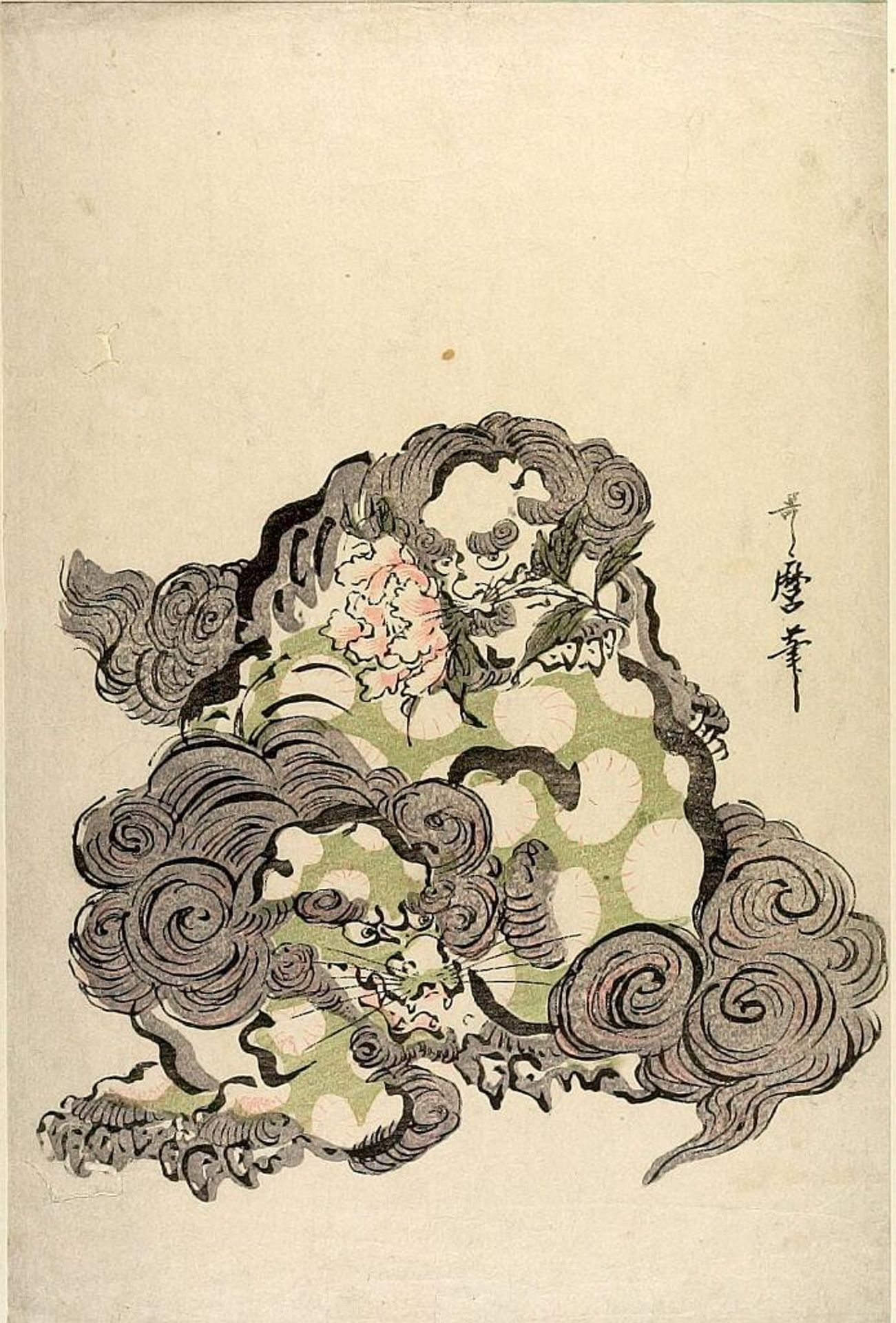 Lion and Dragon by Kitagawa Utamaro II