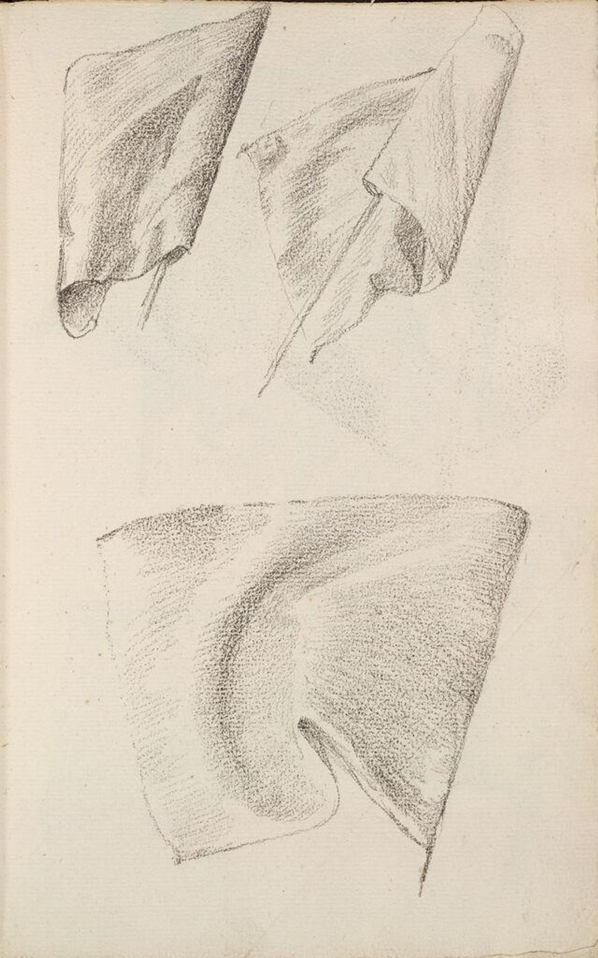 Three Banners: verso: Two Banners by Edward Burne-Jones
