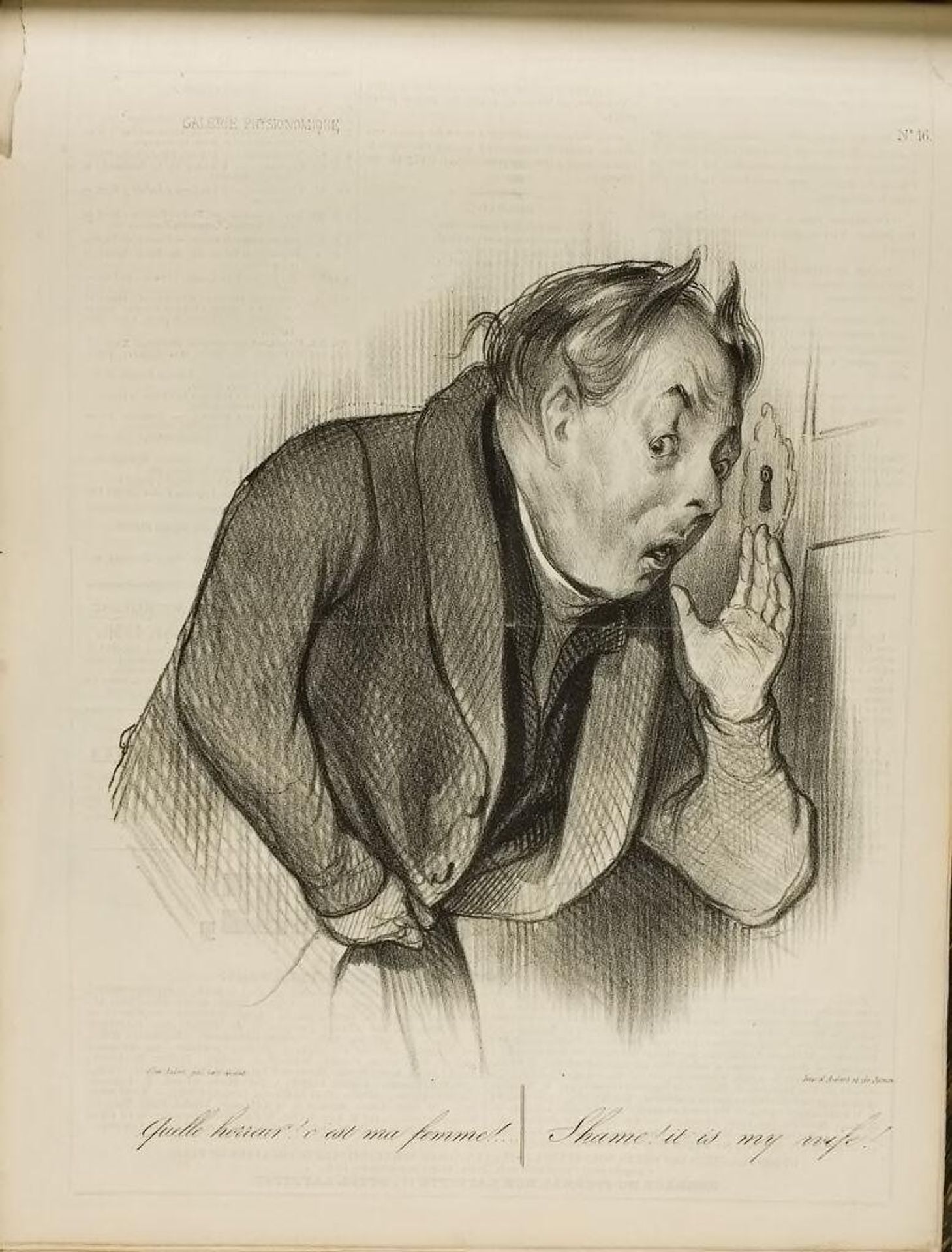 "Shame! It is my wife!" by Honoré Daumier