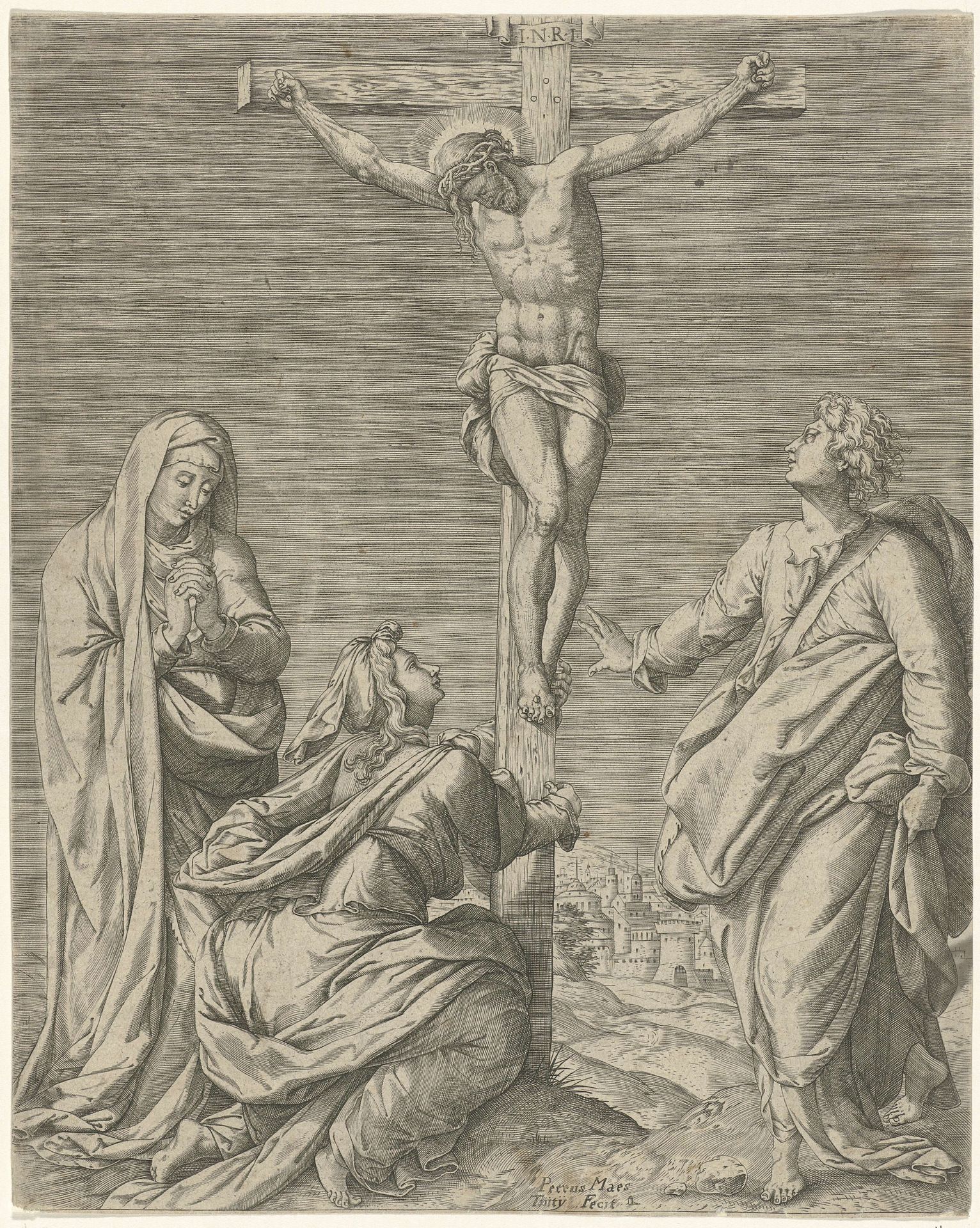Kruisiging van Christus by Pieter Maes