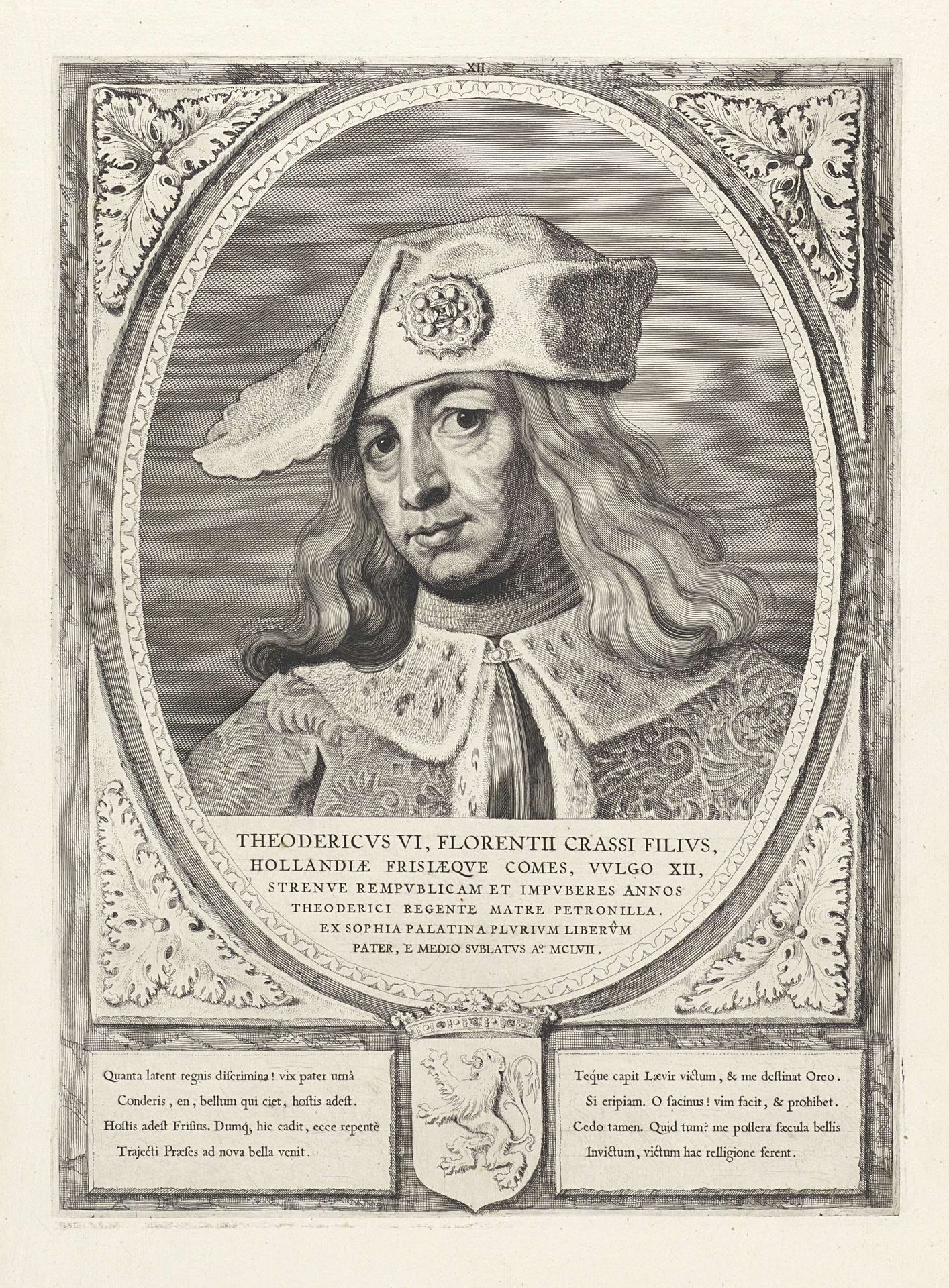 Portret van Dirk VI, graaf van Holland by Cornelis Visscher
