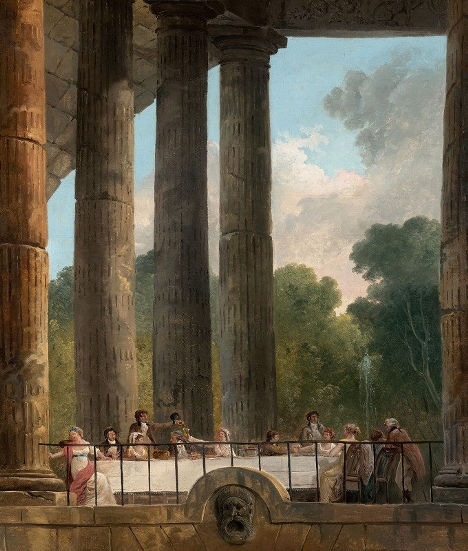 A Banquet in the Ruins of a Temple by Hubert Robert