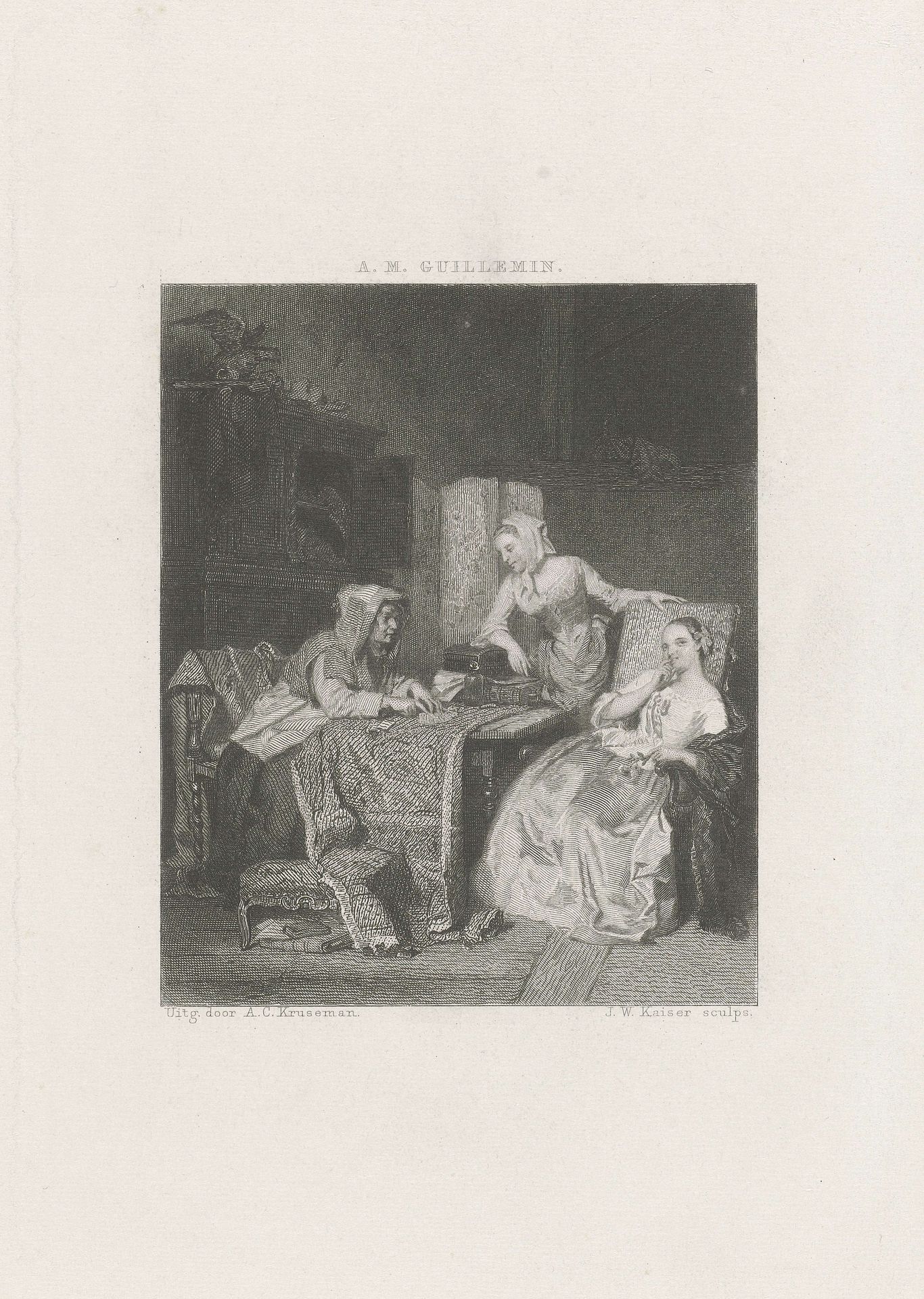 Waarzegster by Johann Wilhelm (I) Kaiser