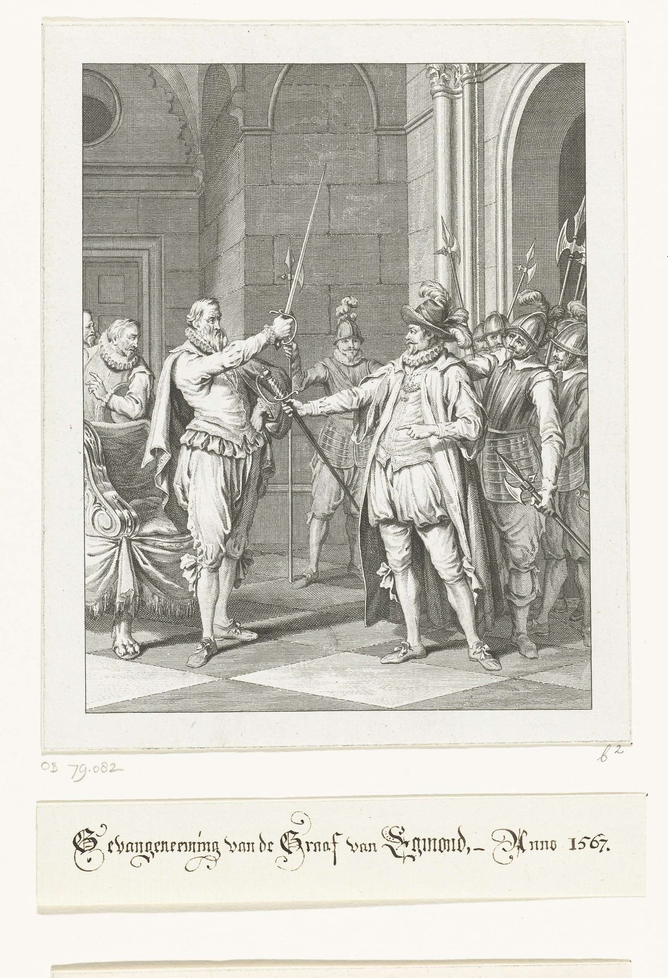 Egmond geeft zijn degen aan Alva, 1567 by Theodoor Koning