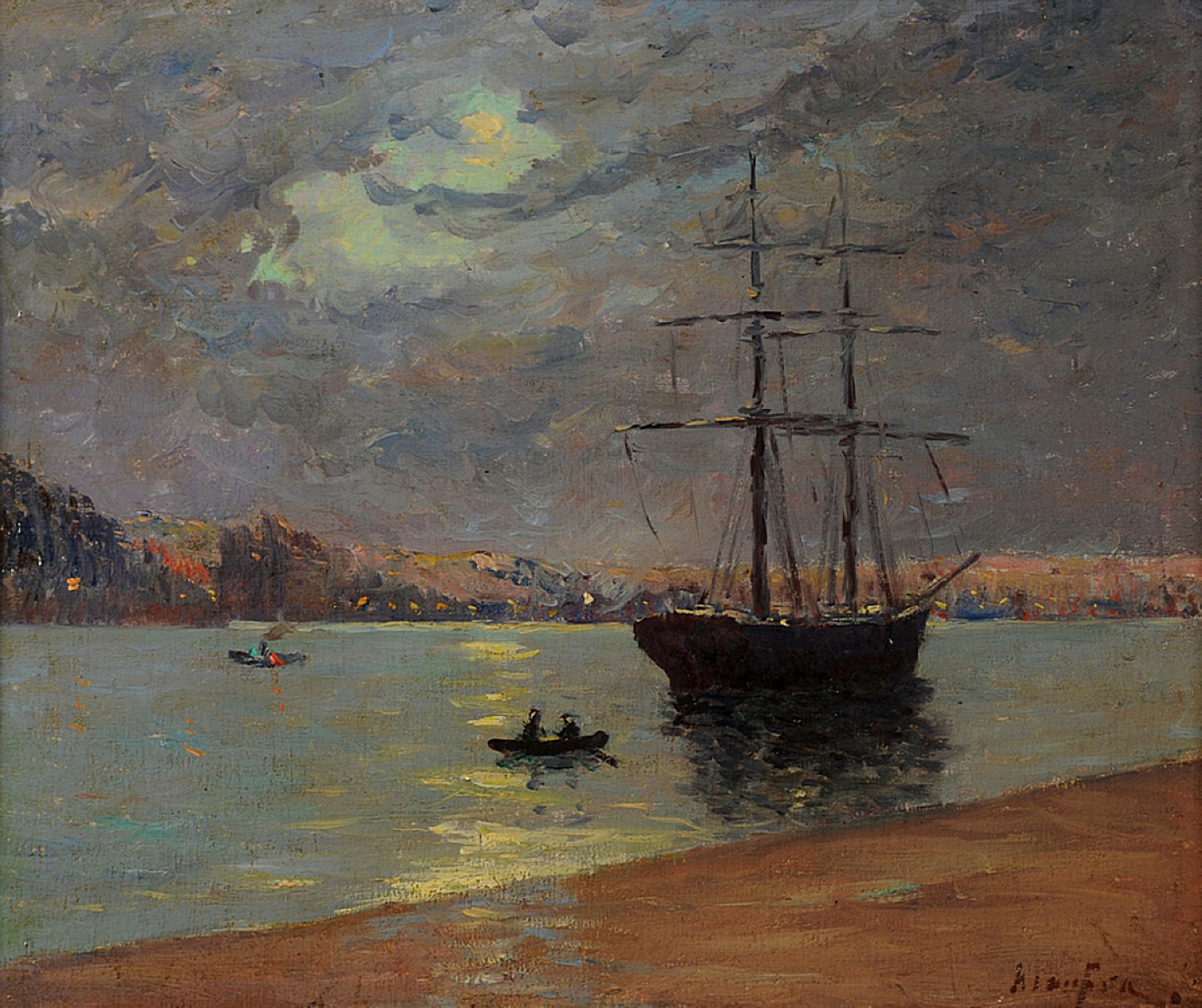 Evening fog over Nantes by Maxime Maufra