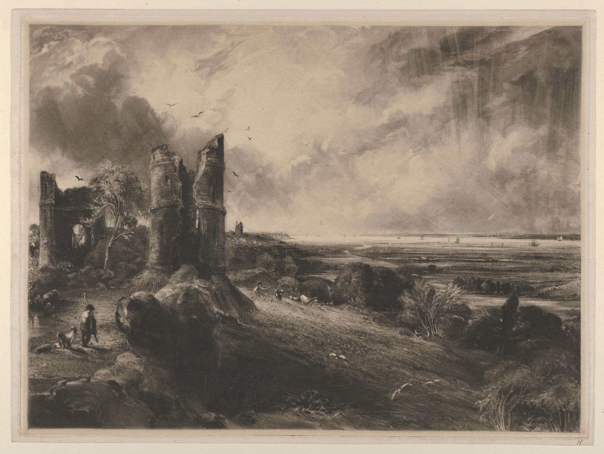 Hadleigh Castle: Large Plate by David Lucas