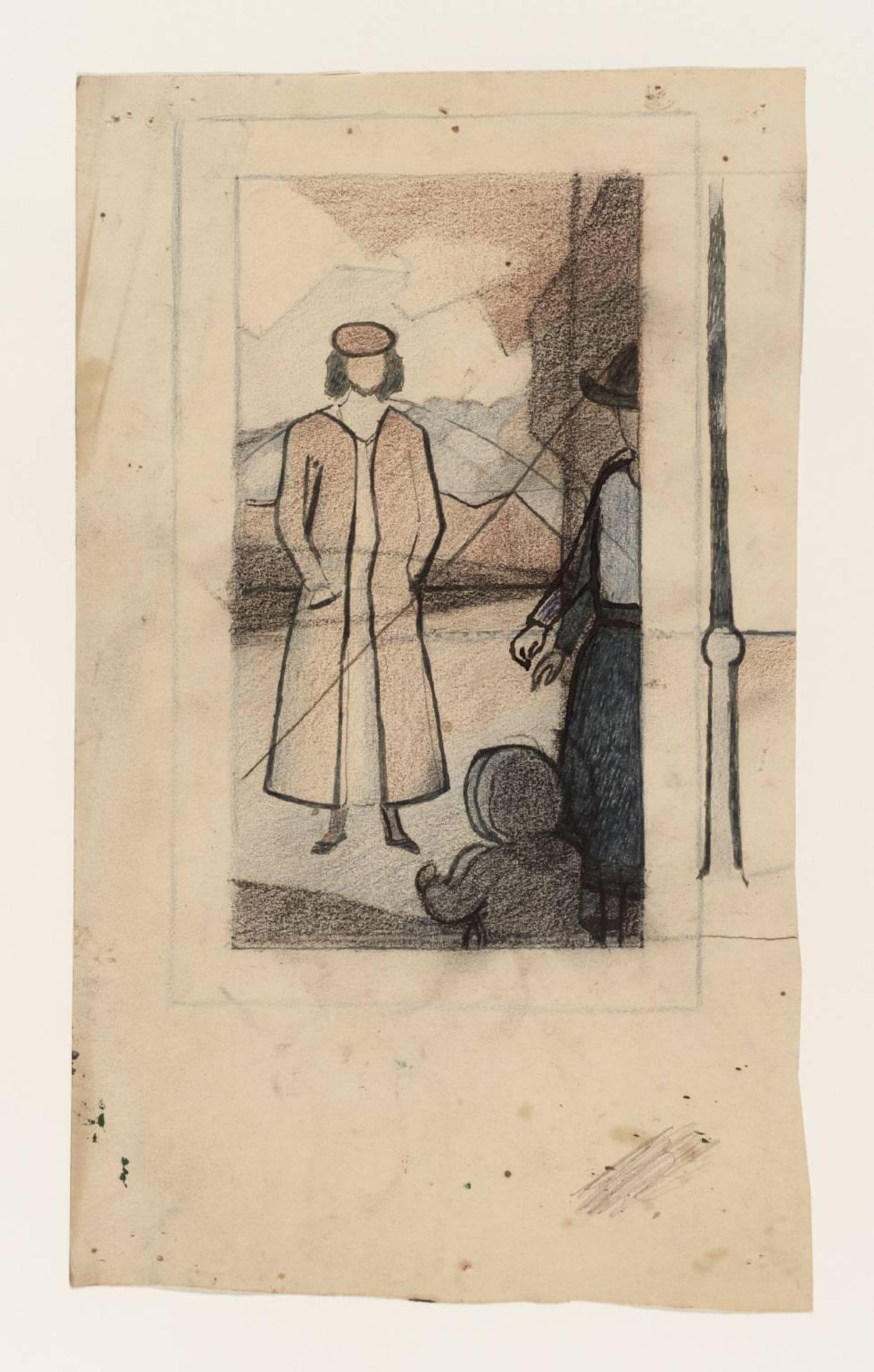Study for ‘Under Arches, Rue de Seine’: Figures by  John Dodgson