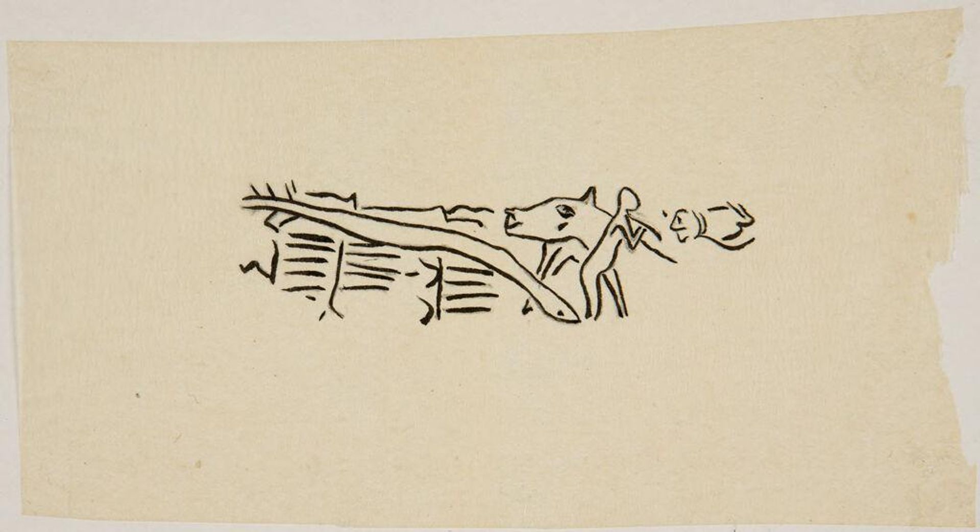 Prehistoric Man, Two Horses, and a Serpent by Denman Waldo Ross