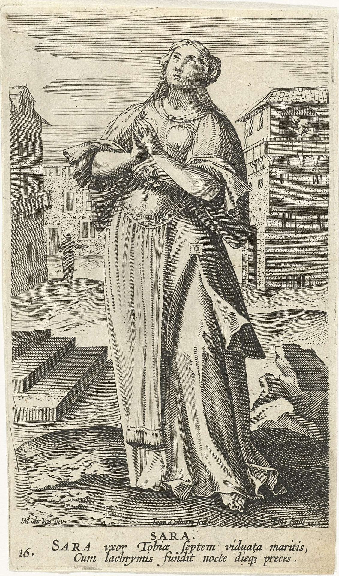 Sara, vrouw van Tobias by Jan (II) Collaert