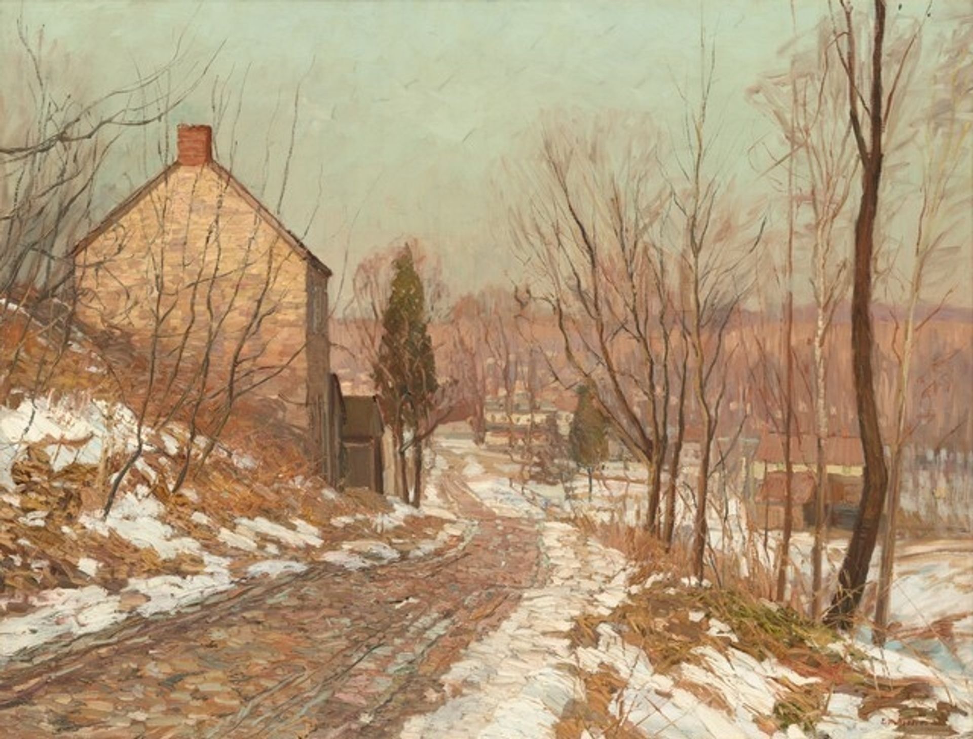 The Road to Center Bridge by Edward Willis Redfield