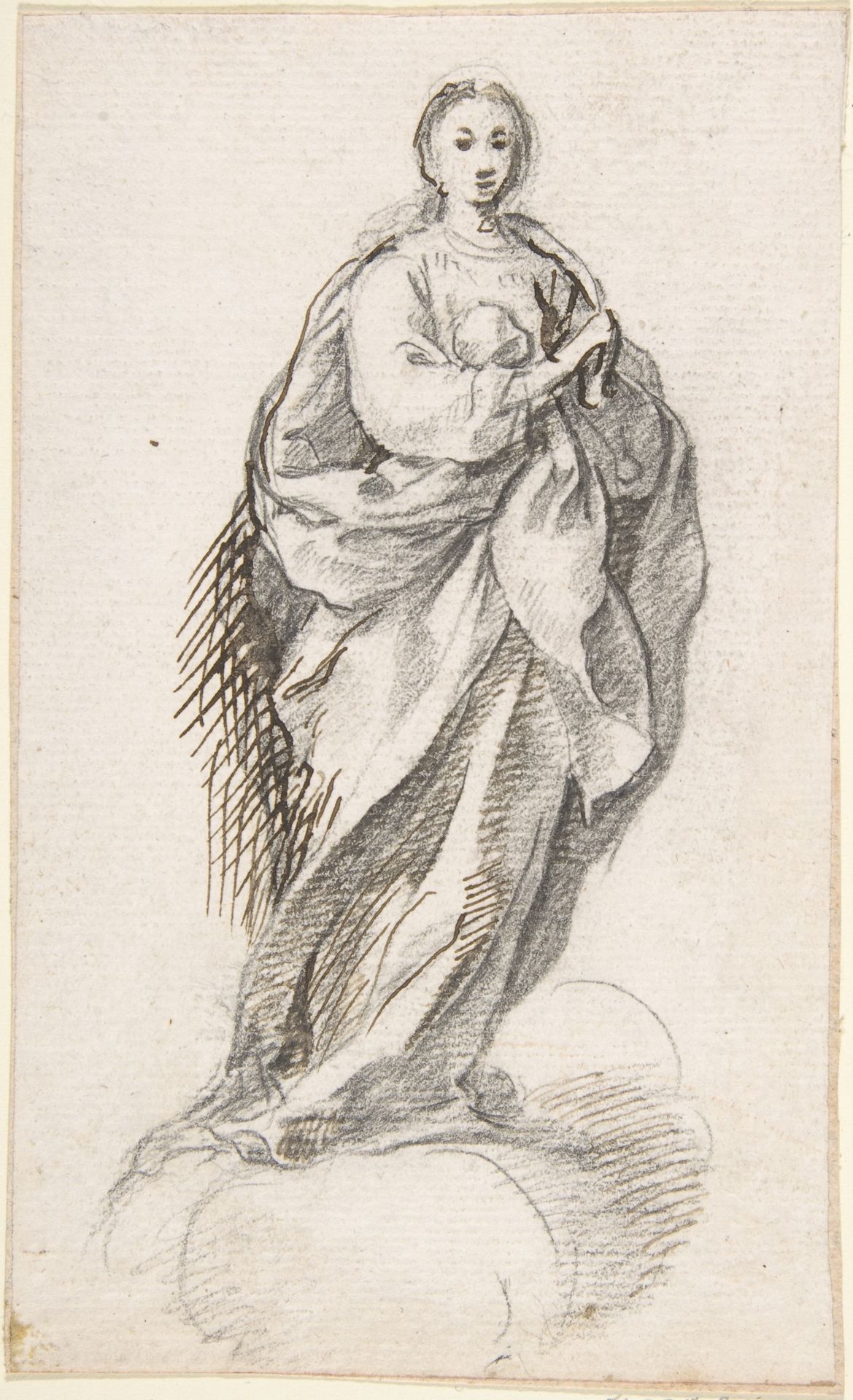 Virgin of the Immaculate Conception Standing on Clouds by Pedro  Duque Cornejo